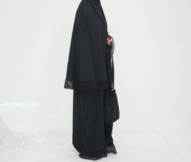 MH91 Khimar Prayer Set – 4-Piece Modest Outfit with Lace Trim & Drawstring Bag