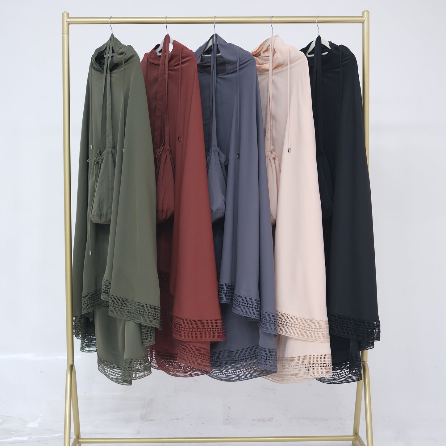 MH91 Khimar Prayer Set – 4-Piece Modest Outfit with Lace Trim & Drawstring Bag