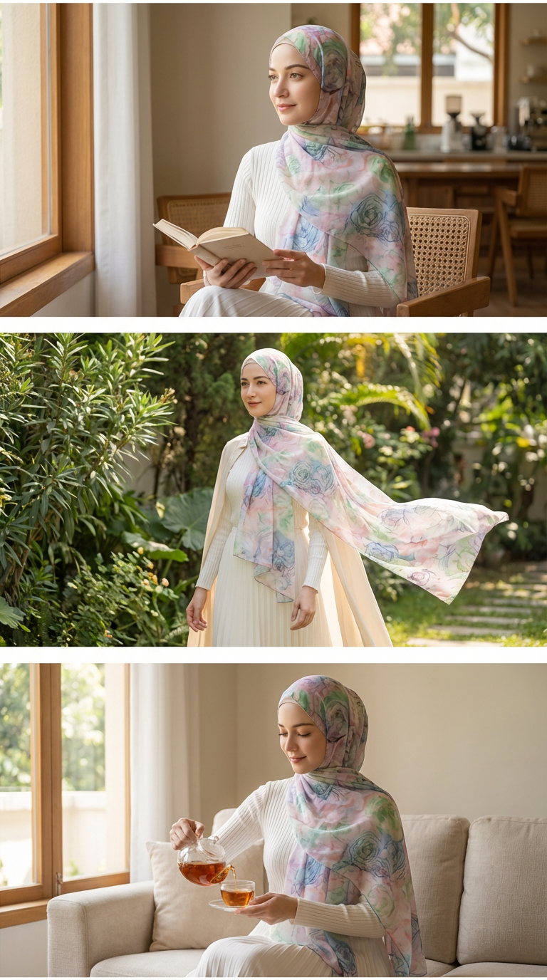 Diamond Pink Rose Mulberry Silk Scarf - Luxury Print Shawl | Premium Gift