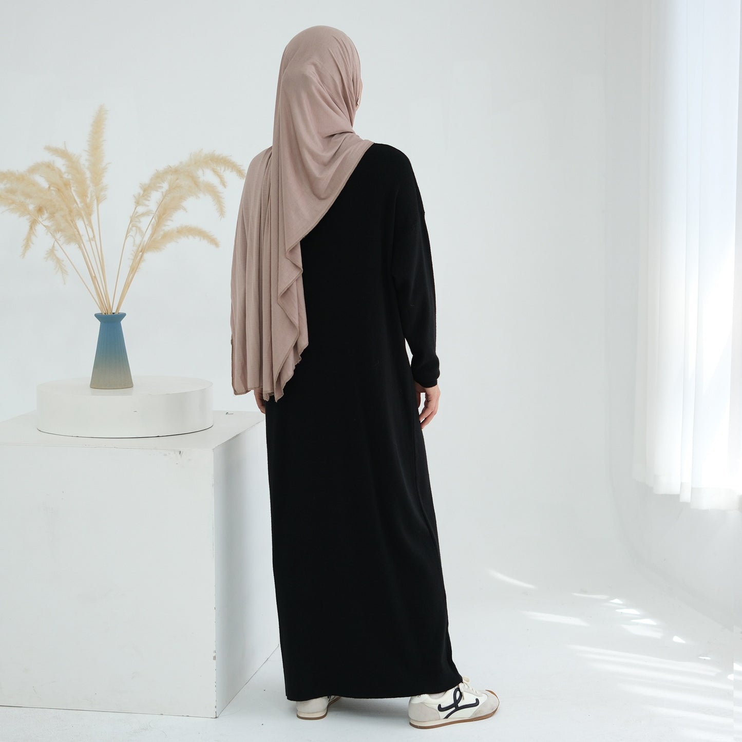 MH103 Autumn Winter Knit Maxi Dress for Muslim Women | Modest Long Sleeve Dress | No Hijab Included