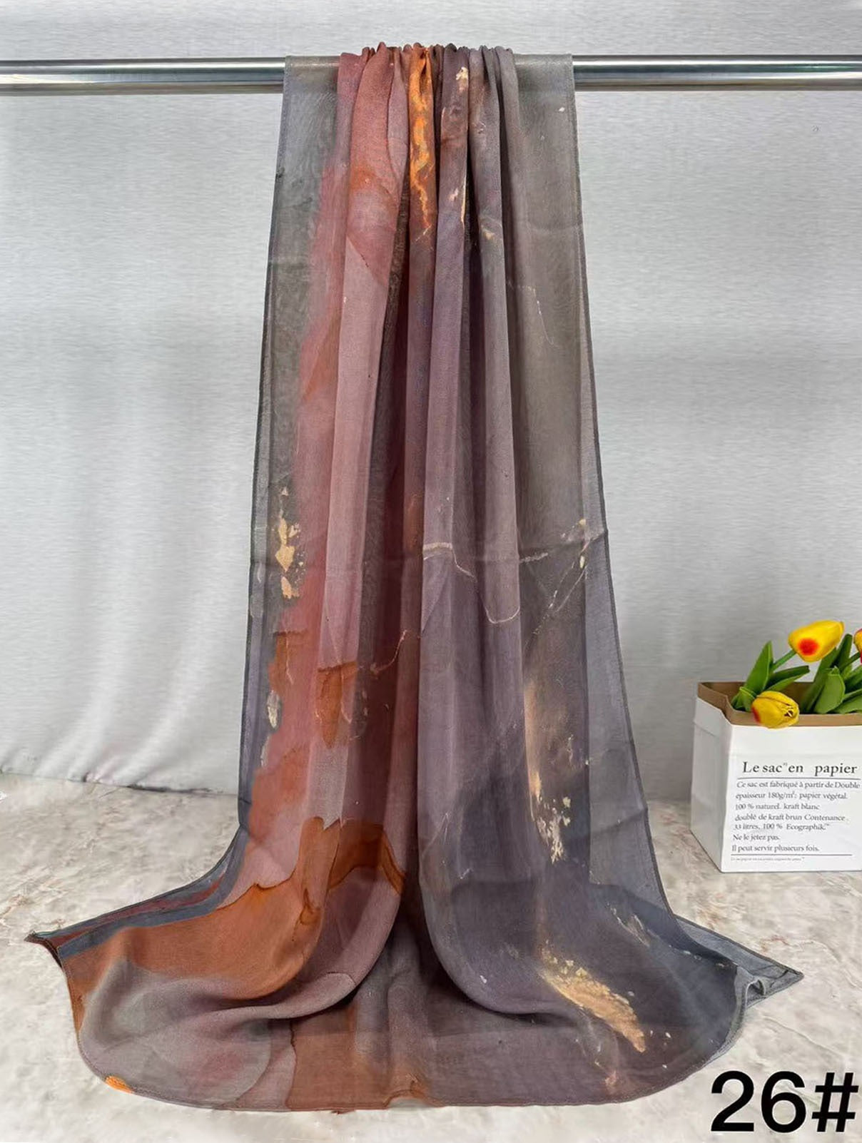 MH008 Silky Modal Hijab - Vibrant Print Wrap Scarf for Women