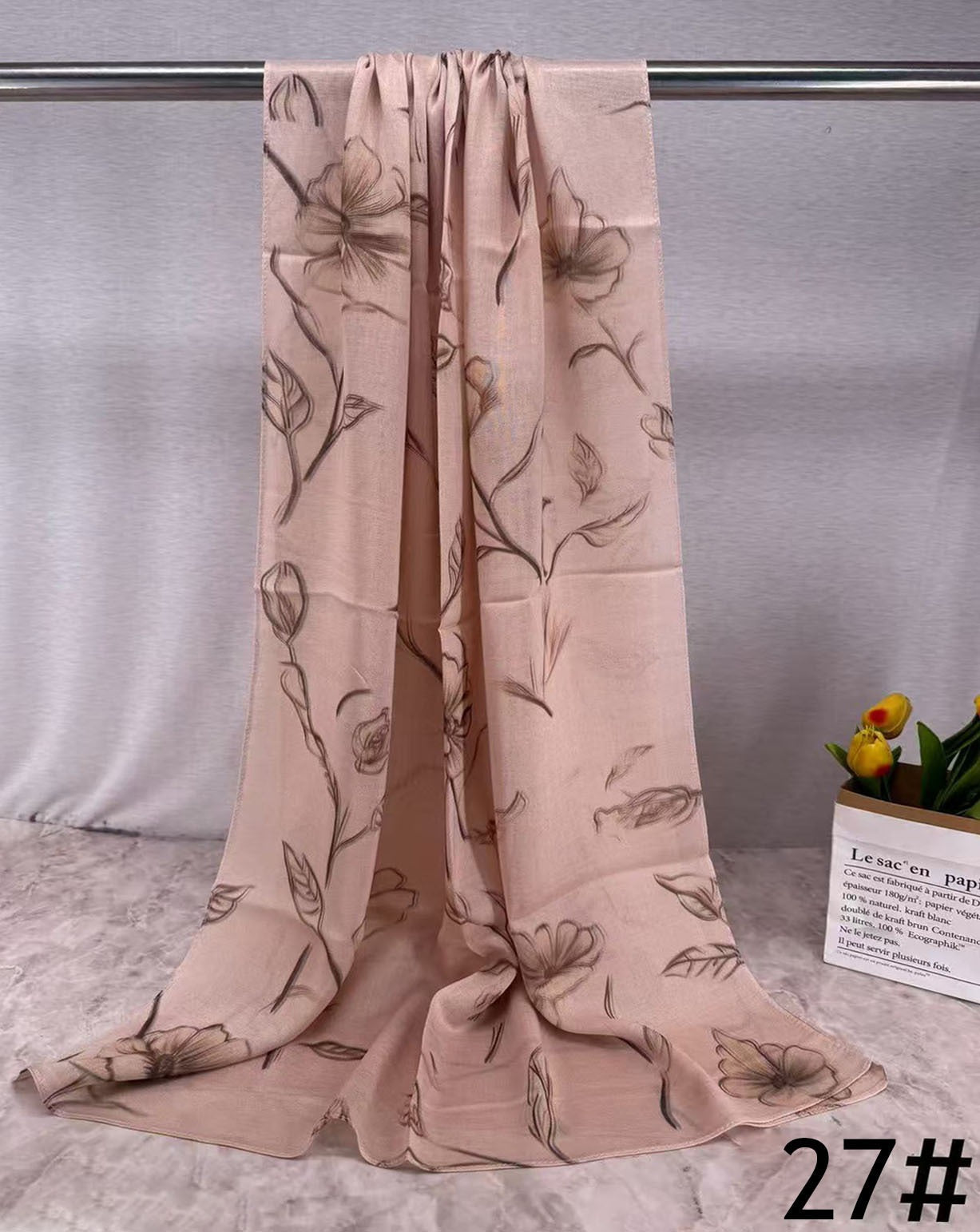 MH008 Silky Modal Hijab - Vibrant Print Wrap Scarf for Women