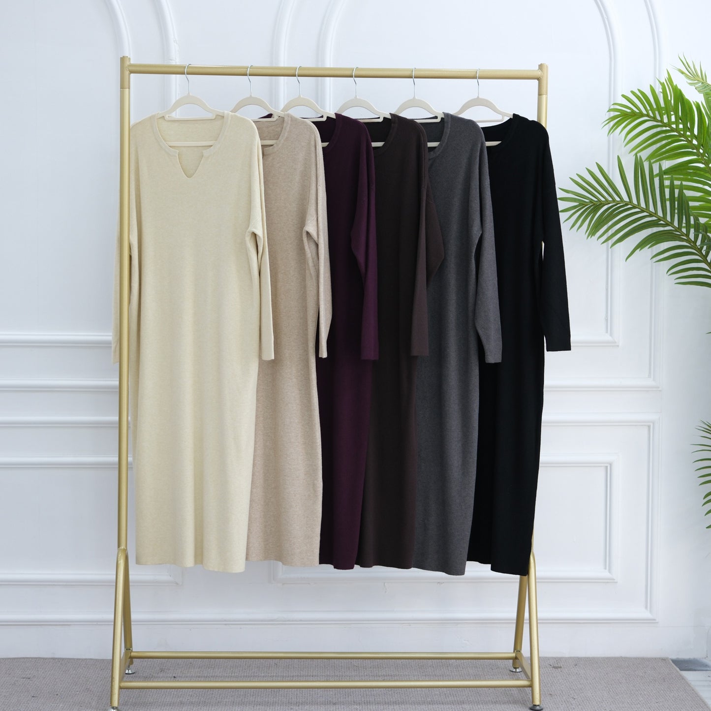 MH103 Autumn Winter Knit Maxi Dress for Muslim Women | Modest Long Sleeve Dress | No Hijab Included