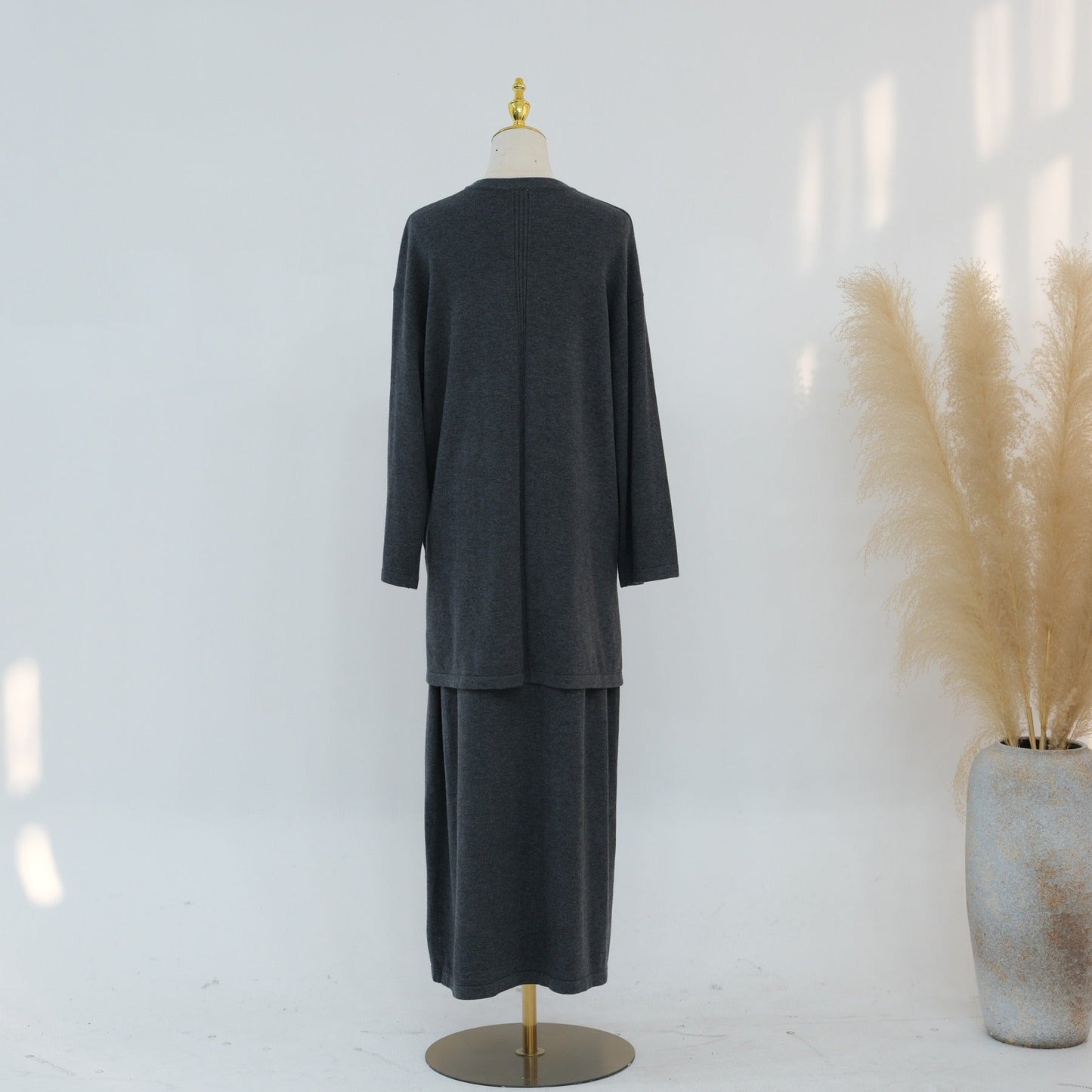 Knitted 3-Piece Set Skirt Top Cardigan | Modest Fashion Outfit | MH116