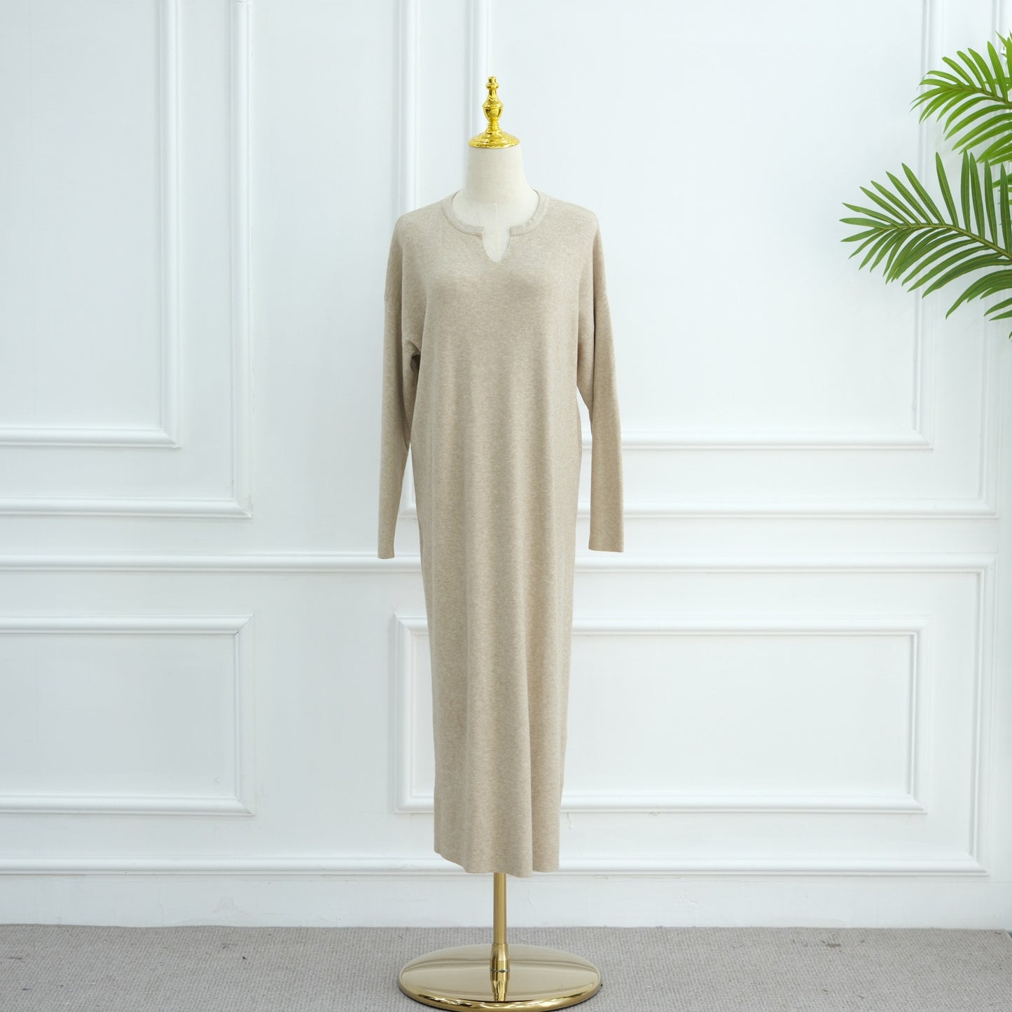 MH103 Autumn Winter Knit Maxi Dress for Muslim Women | Modest Long Sleeve Dress | No Hijab Included