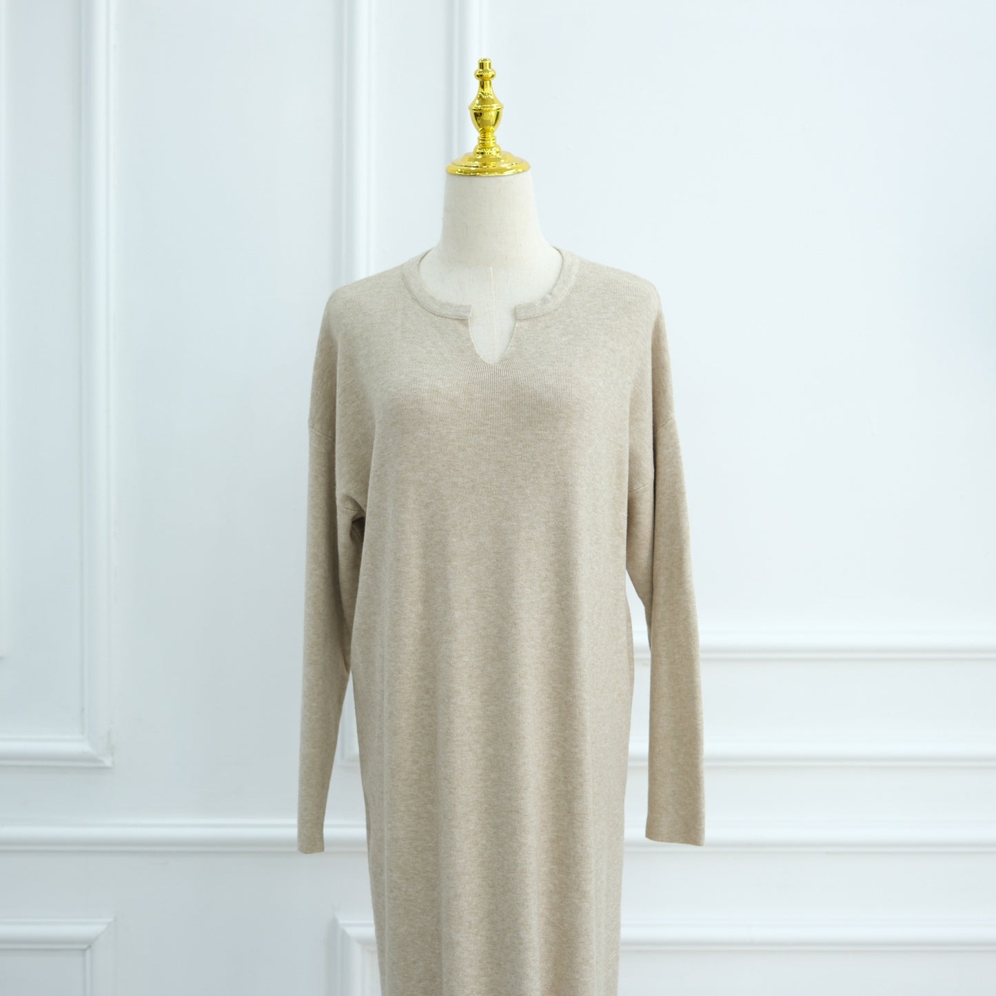 MH103 Autumn Winter Knit Maxi Dress for Muslim Women | Modest Long Sleeve Dress | No Hijab Included