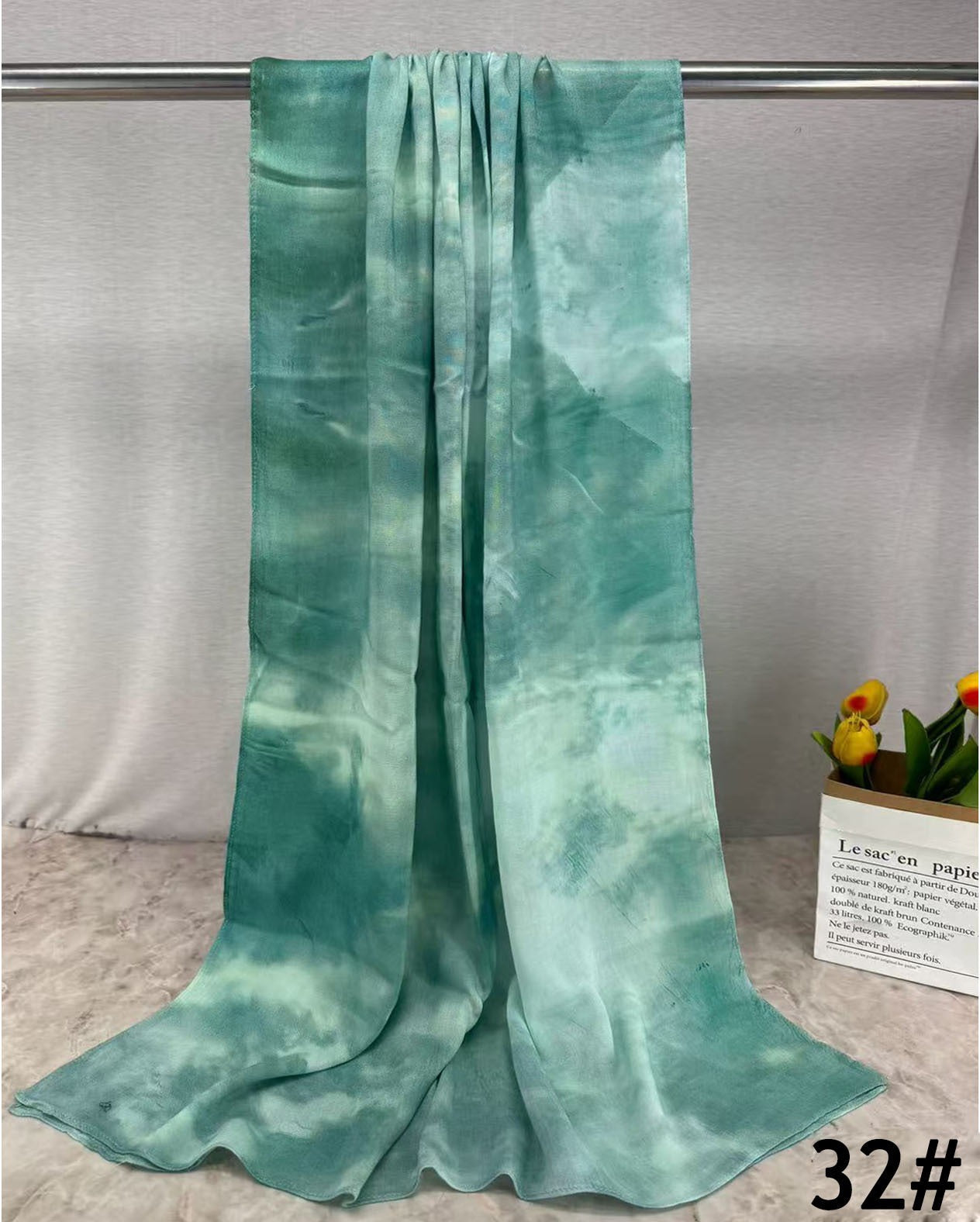 MH008 Silky Modal Hijab - Vibrant Print Wrap Scarf for Women