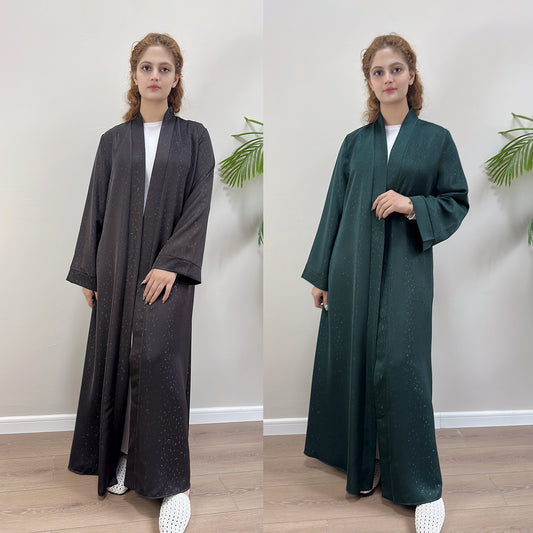 MH102 3D Jacquard Abaya – Elegant Belted Dress or Open Abaya