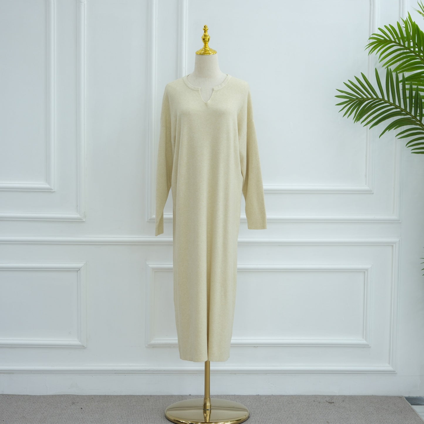 MH103 Autumn Winter Knit Maxi Dress for Muslim Women | Modest Long Sleeve Dress | No Hijab Included