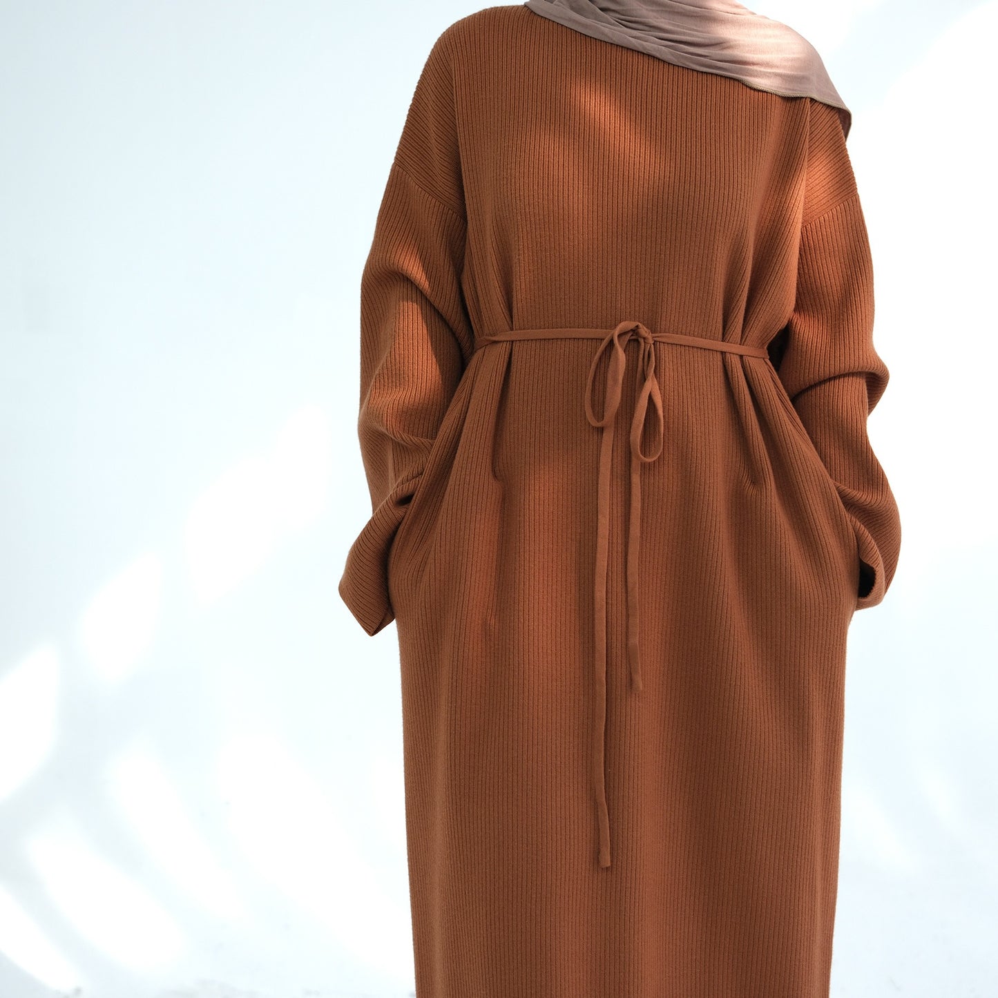 MH96 Winter Abaya for Women – Thick Knit, Loose Fit, Long Sleeve Modest Islamic Dress