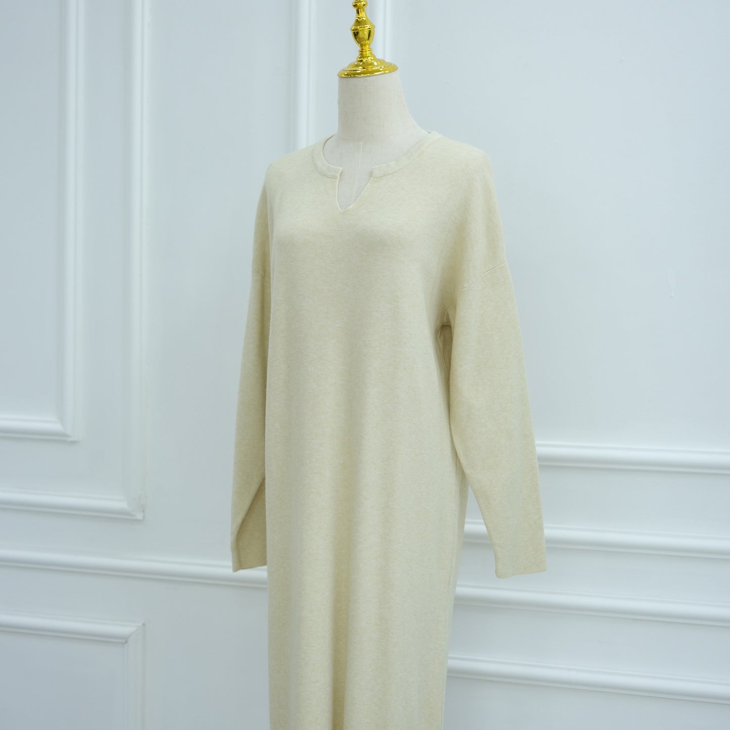 MH103 Autumn Winter Knit Maxi Dress for Muslim Women | Modest Long Sleeve Dress | No Hijab Included