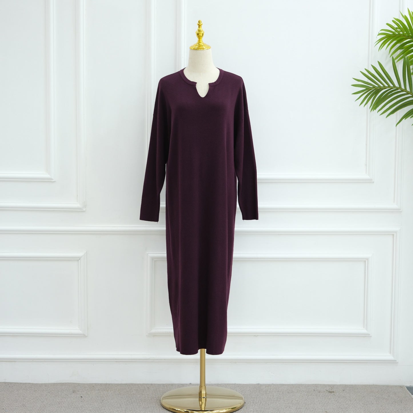 MH103 Autumn Winter Knit Maxi Dress for Muslim Women | Modest Long Sleeve Dress | No Hijab Included