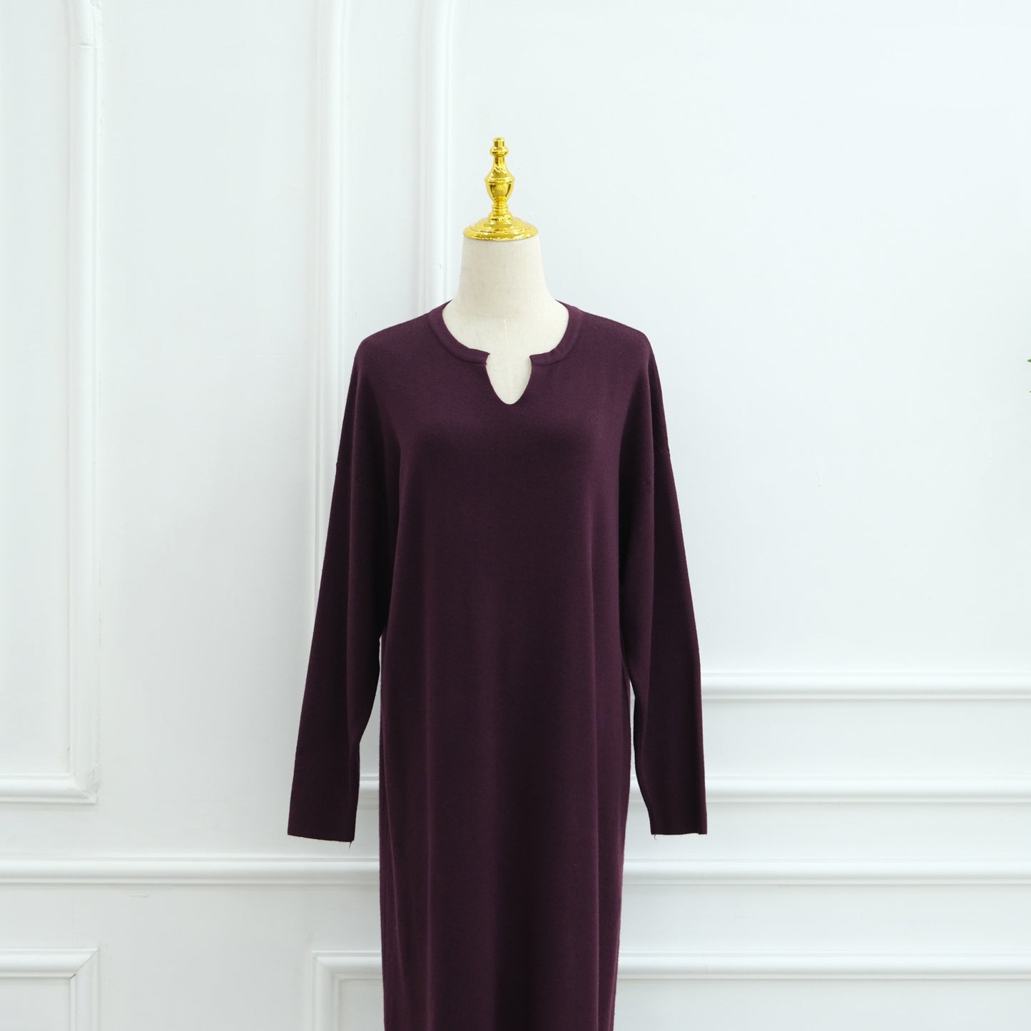 MH103 Autumn Winter Knit Maxi Dress for Muslim Women | Modest Long Sleeve Dress | No Hijab Included