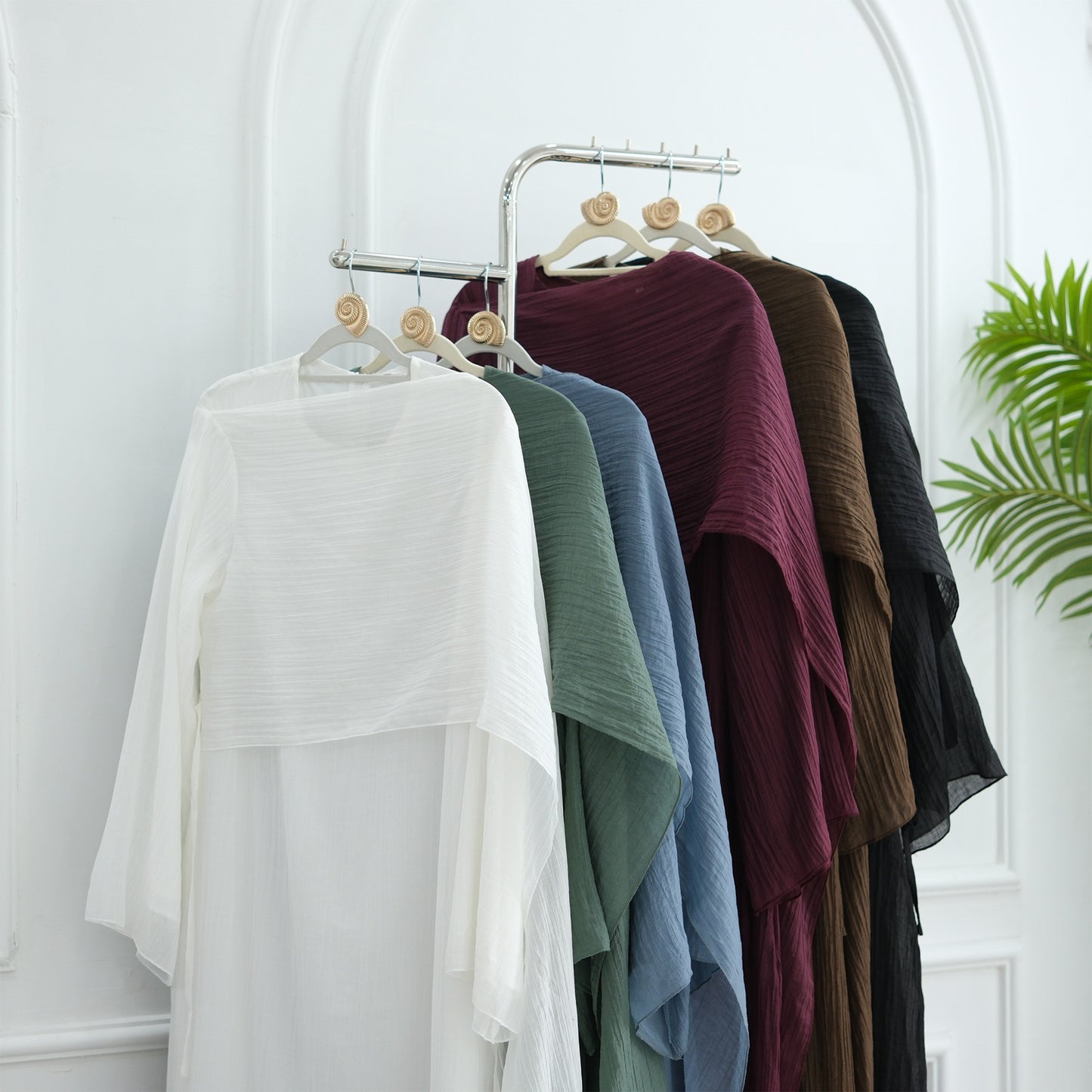 MH86 Double-Layer Abaya Dress – Solid Color, Tencel-Feel Stretch Knit Modest Maxi