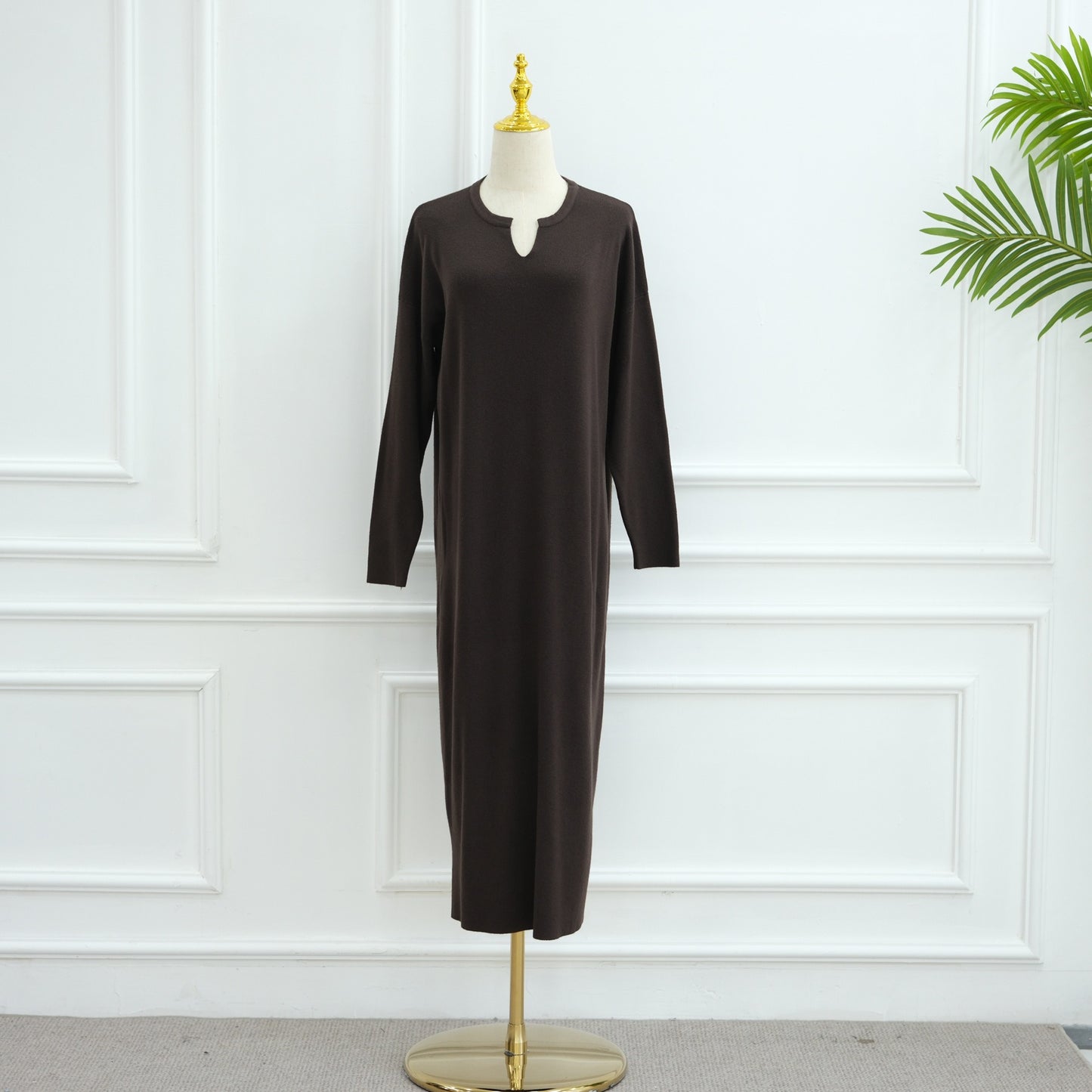MH103 Autumn Winter Knit Maxi Dress for Muslim Women | Modest Long Sleeve Dress | No Hijab Included