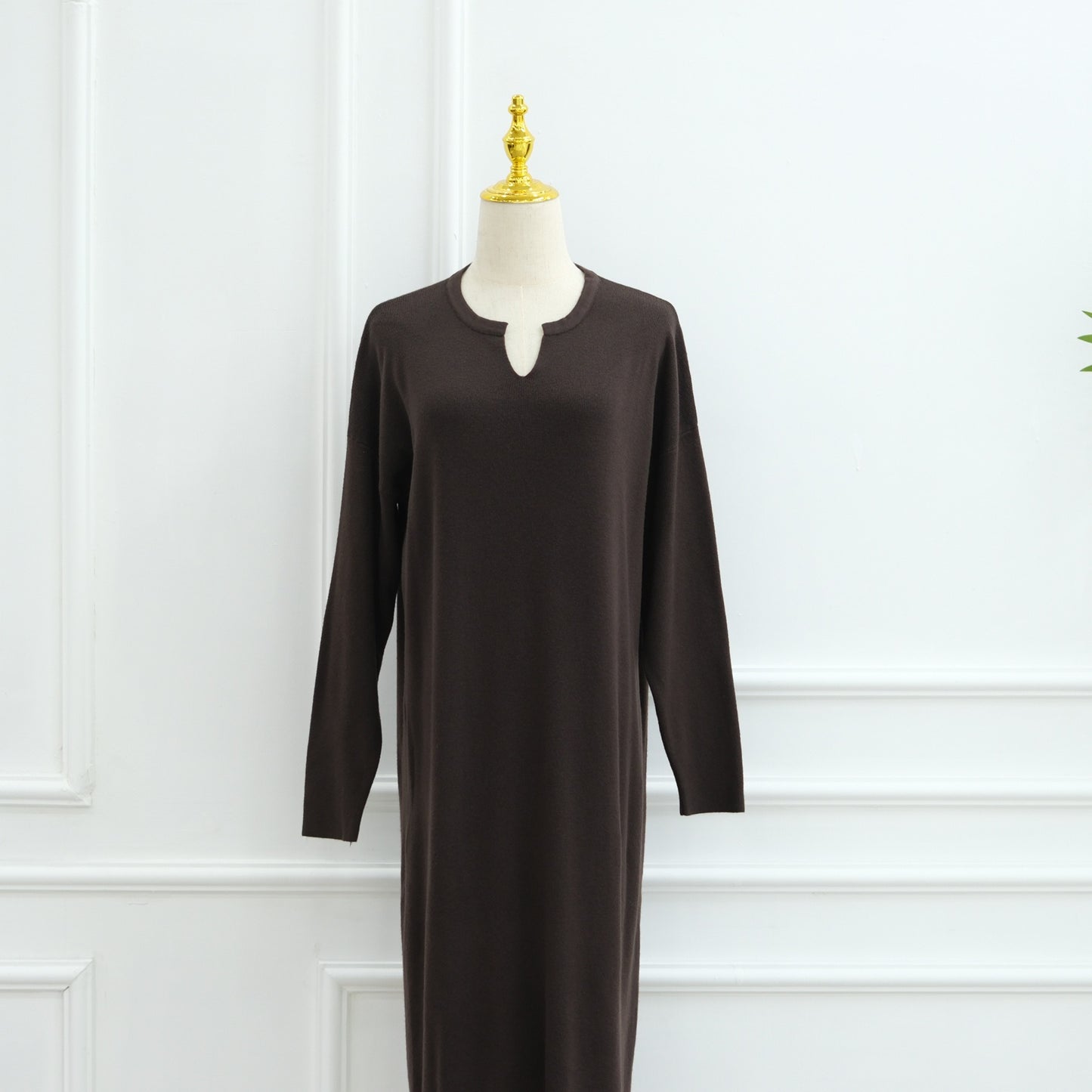 MH103 Autumn Winter Knit Maxi Dress for Muslim Women | Modest Long Sleeve Dress | No Hijab Included