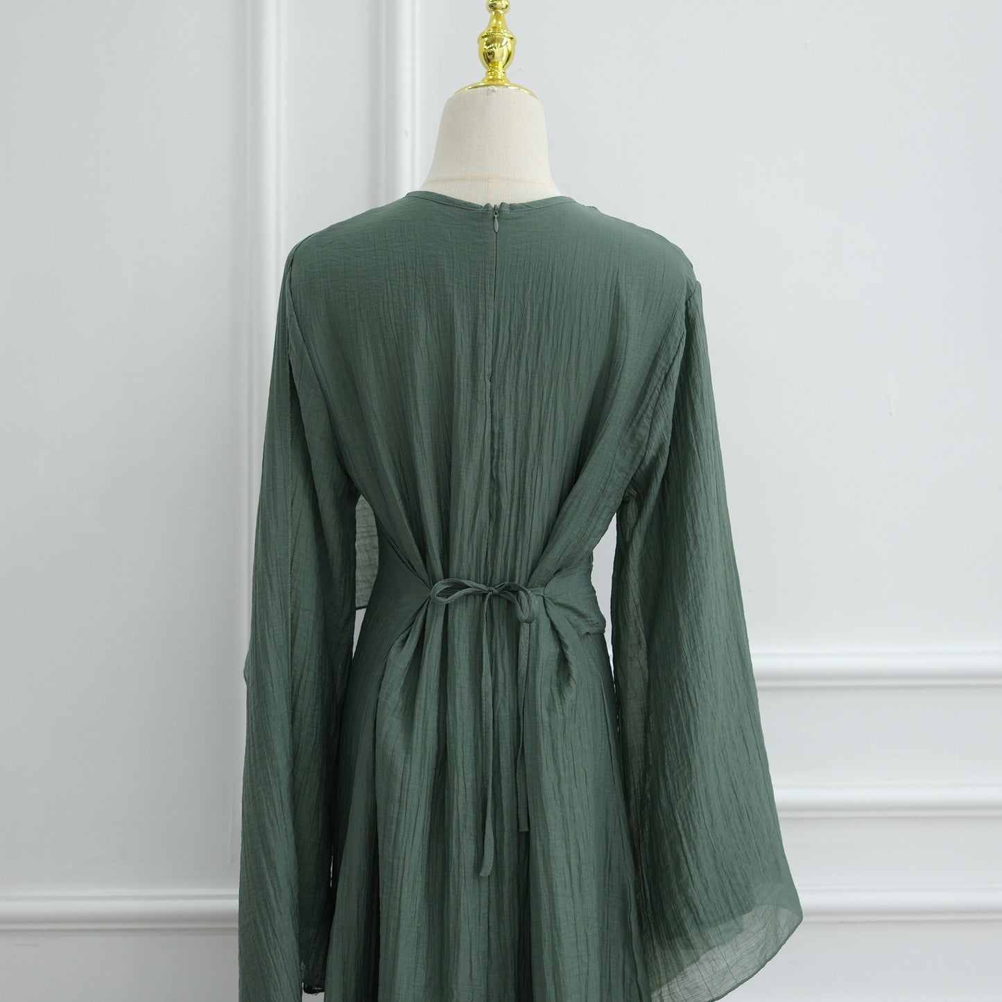 MH86 Double-Layer Abaya Dress – Solid Color, Tencel-Feel Stretch Knit Modest Maxi