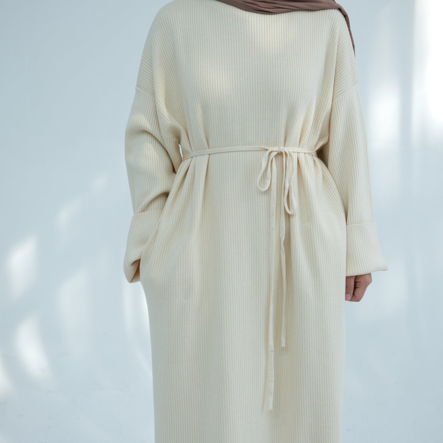 MH96 Winter Abaya for Women – Thick Knit, Loose Fit, Long Sleeve Modest Islamic Dress