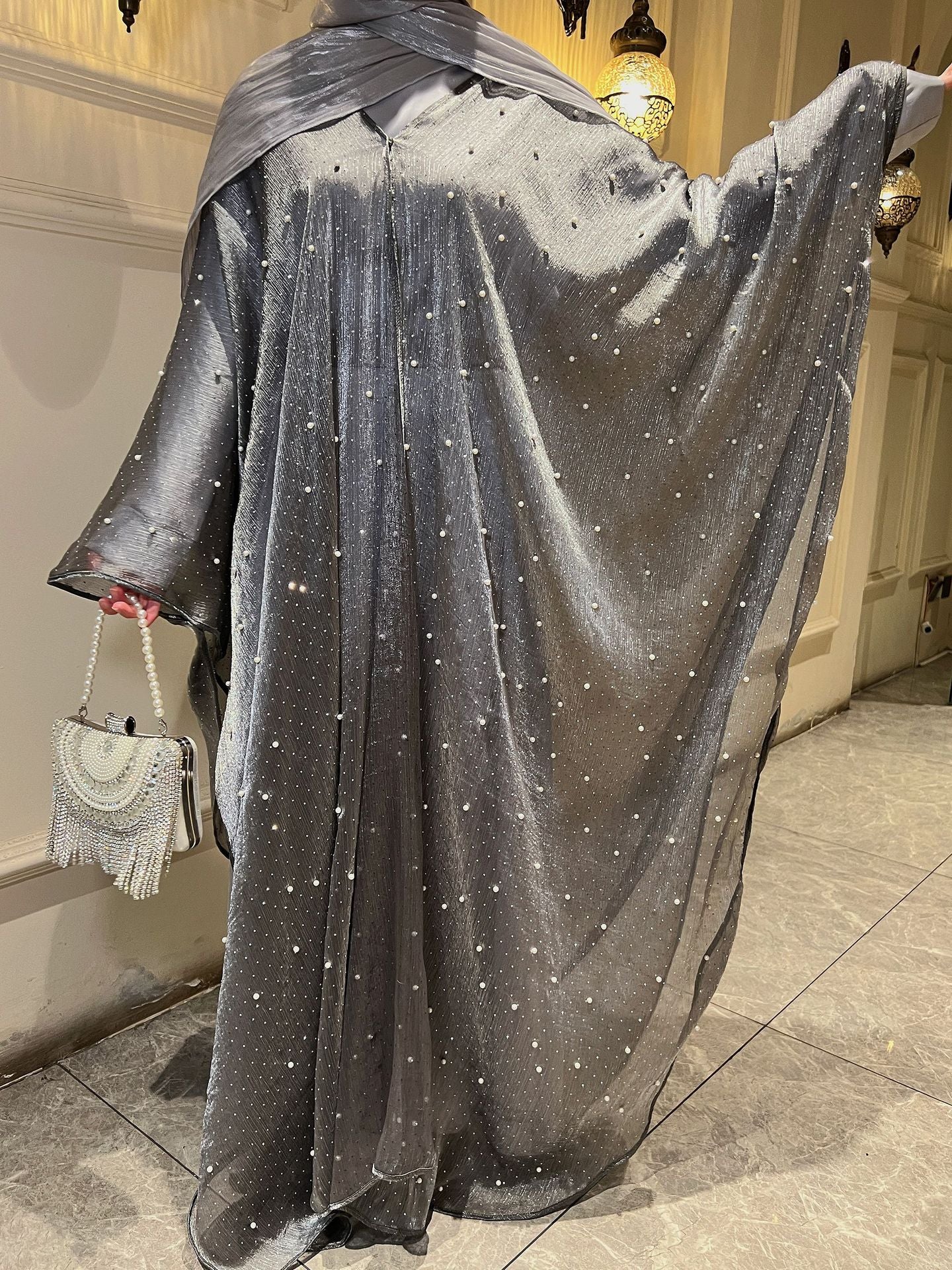 MH119 | Pearl Starry Sky 2-Piece Dress Set | Loose Long Modest Women's Outfit