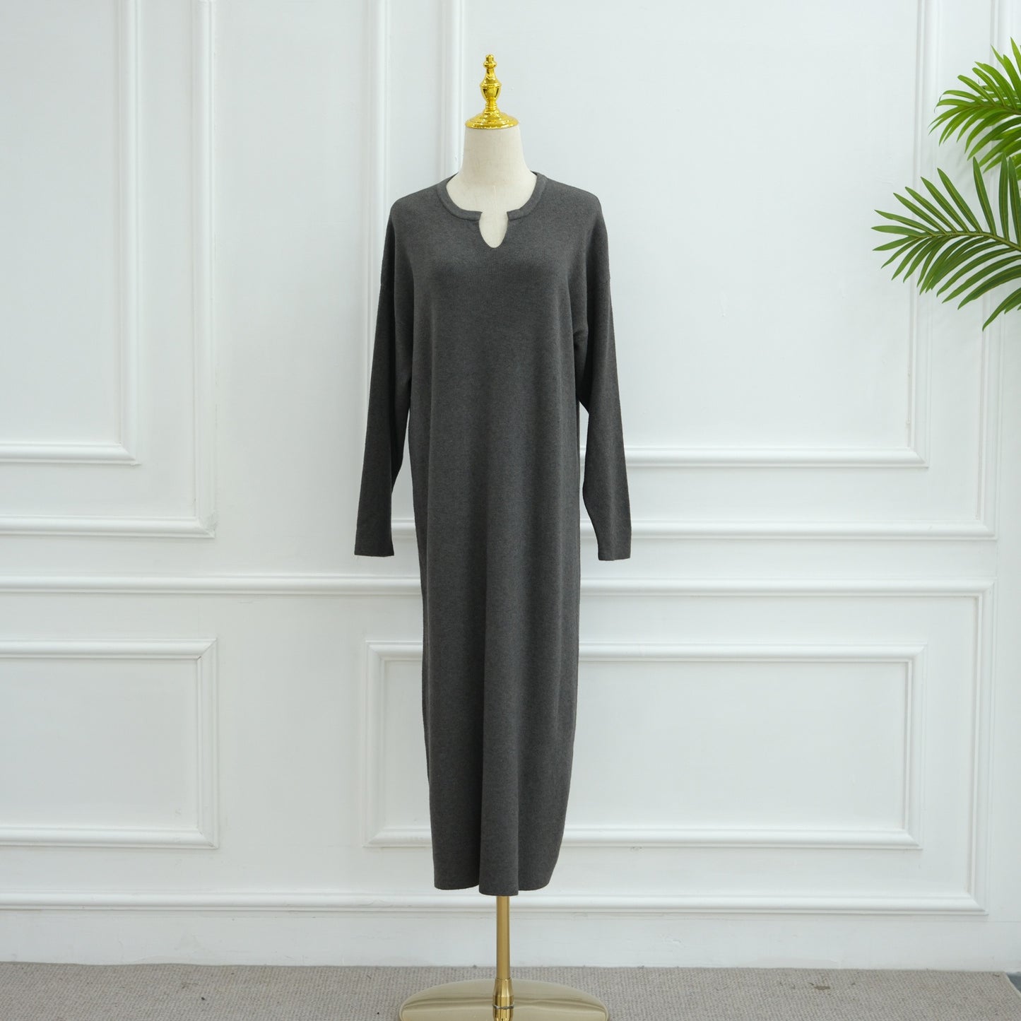 MH103 Autumn Winter Knit Maxi Dress for Muslim Women | Modest Long Sleeve Dress | No Hijab Included