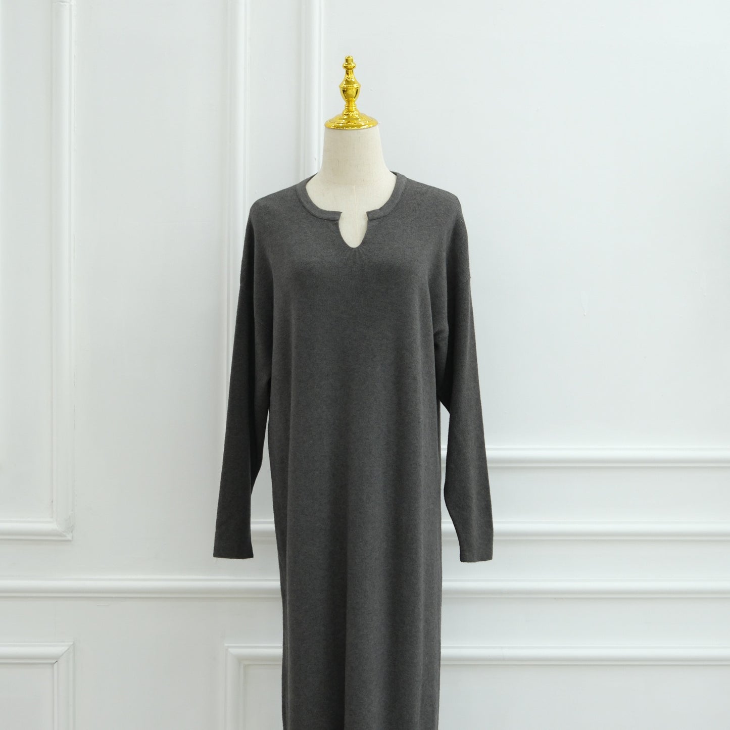 MH103 Autumn Winter Knit Maxi Dress for Muslim Women | Modest Long Sleeve Dress | No Hijab Included