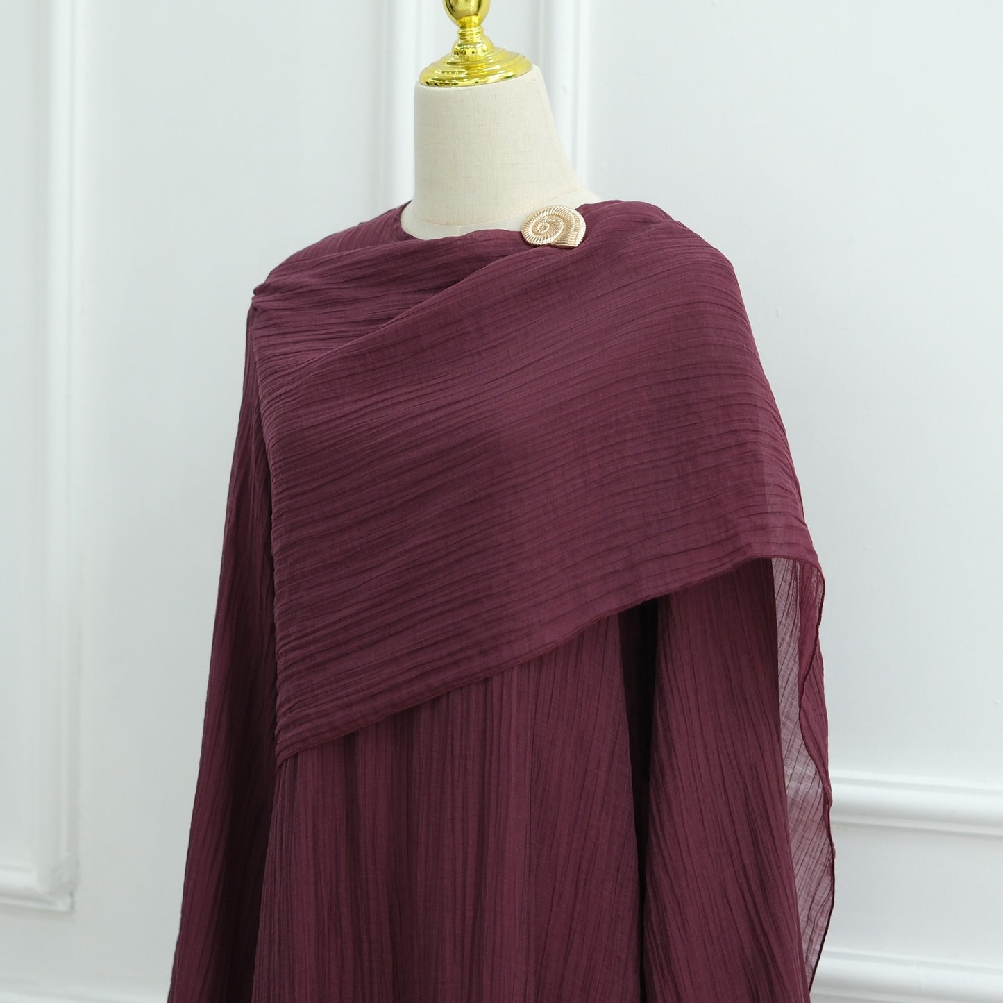 MH86 Double-Layer Abaya Dress – Solid Color, Tencel-Feel Stretch Knit Modest Maxi