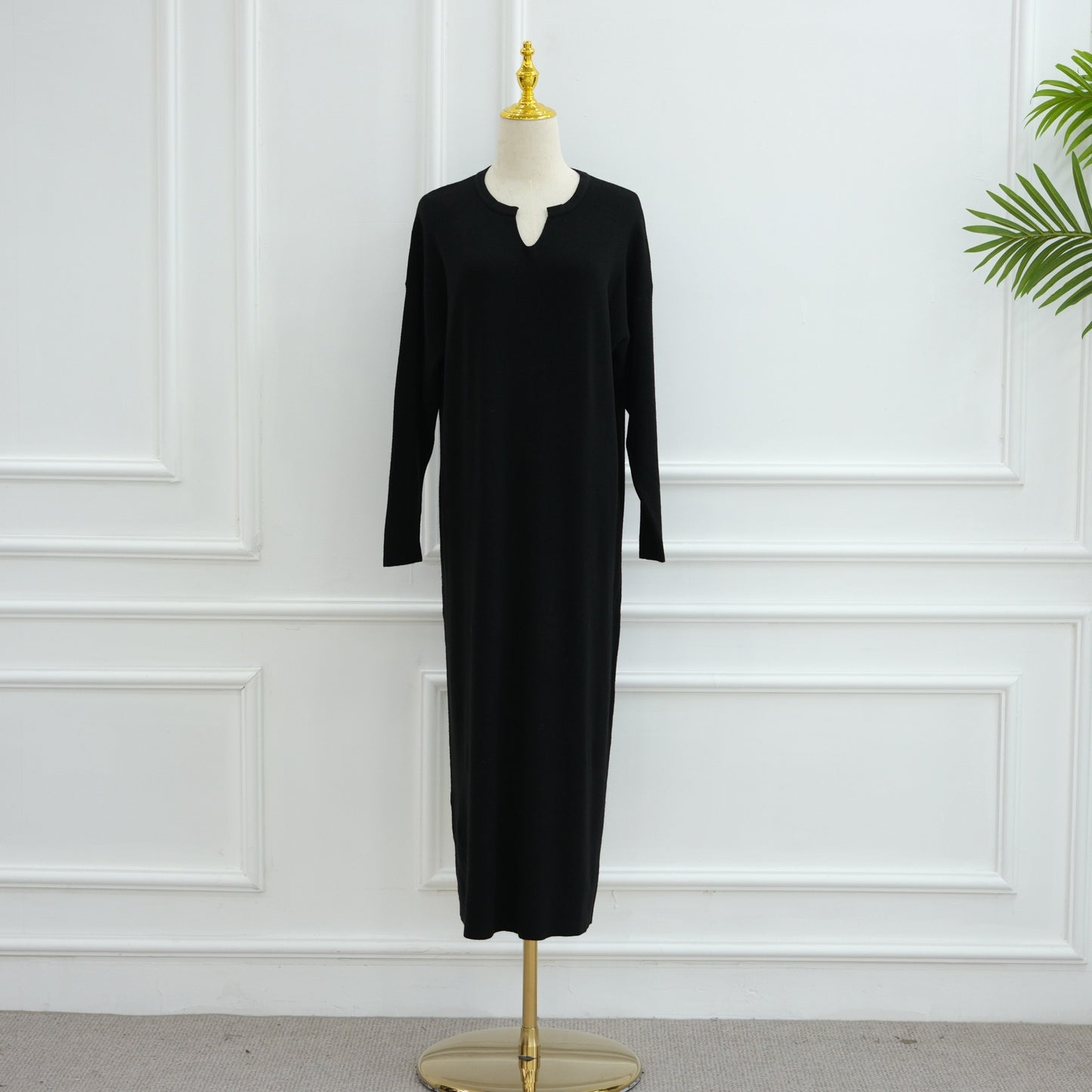 MH103 Autumn Winter Knit Maxi Dress for Muslim Women | Modest Long Sleeve Dress | No Hijab Included