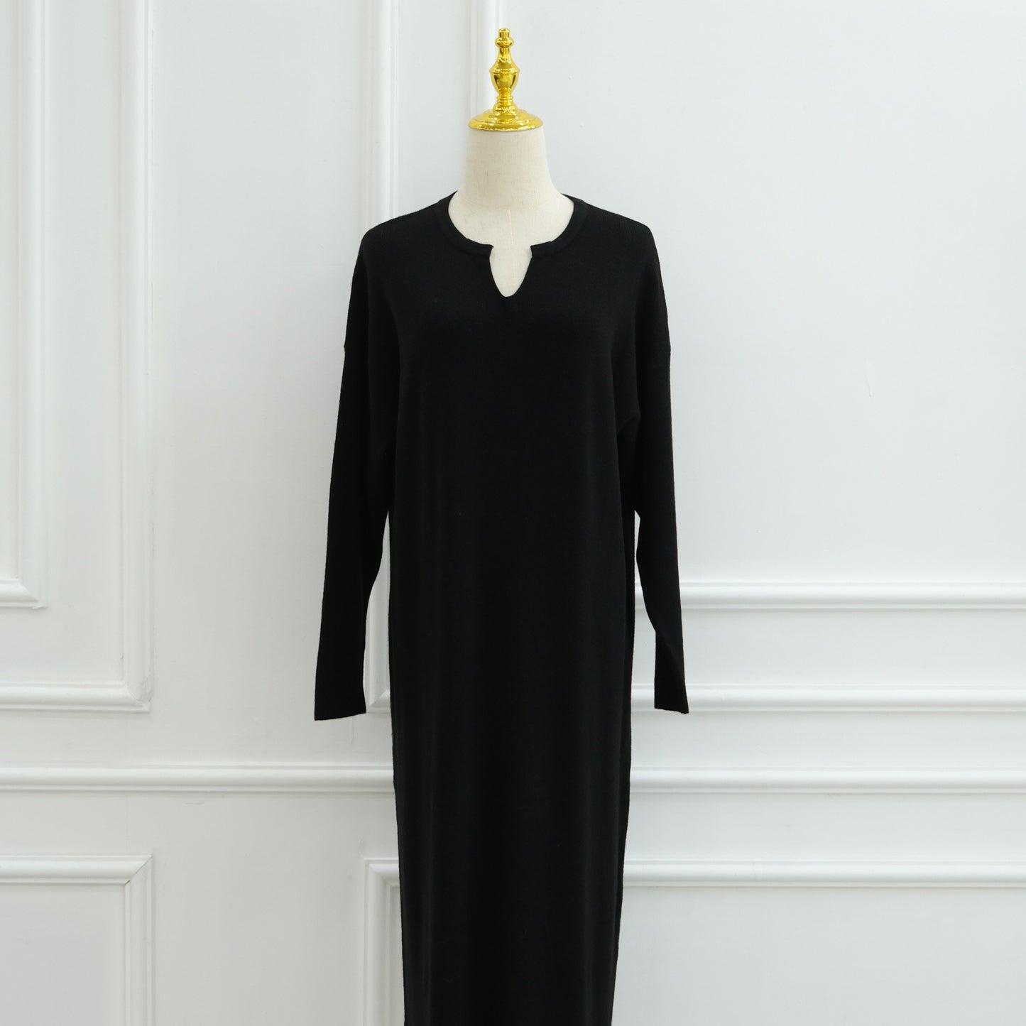 MH103 Autumn Winter Knit Maxi Dress for Muslim Women | Modest Long Sleeve Dress | No Hijab Included