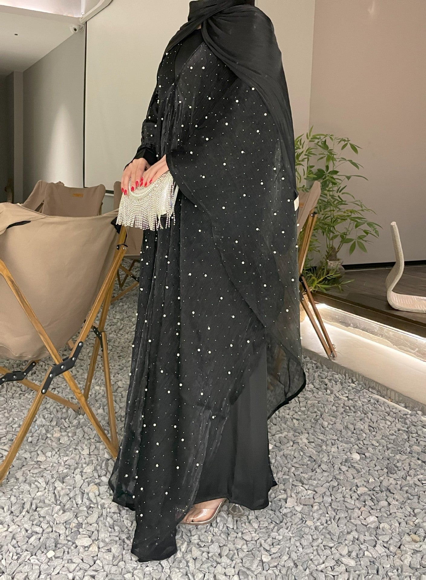 MH119 | Pearl Starry Sky 2-Piece Dress Set | Loose Long Modest Women's Outfit