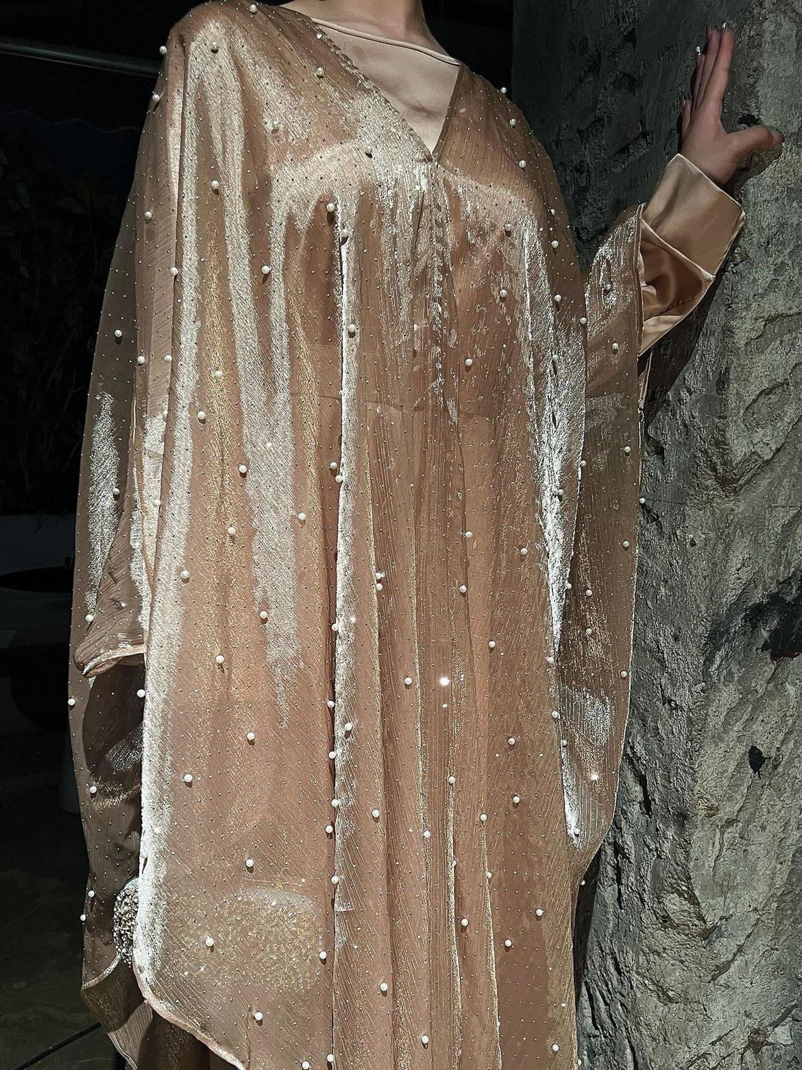 MH119 | Pearl Starry Sky 2-Piece Dress Set | Loose Long Modest Women's Outfit