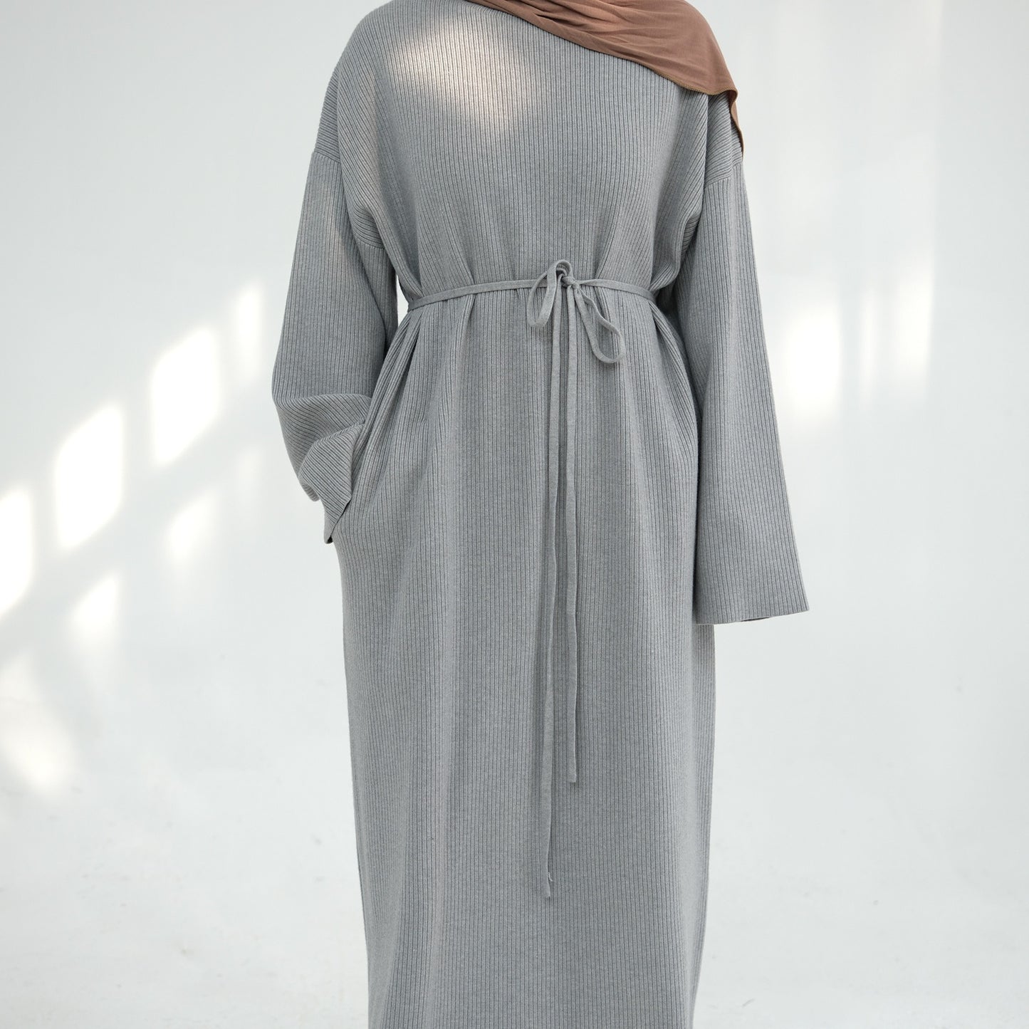 MH96 Winter Abaya for Women – Thick Knit, Loose Fit, Long Sleeve Modest Islamic Dress