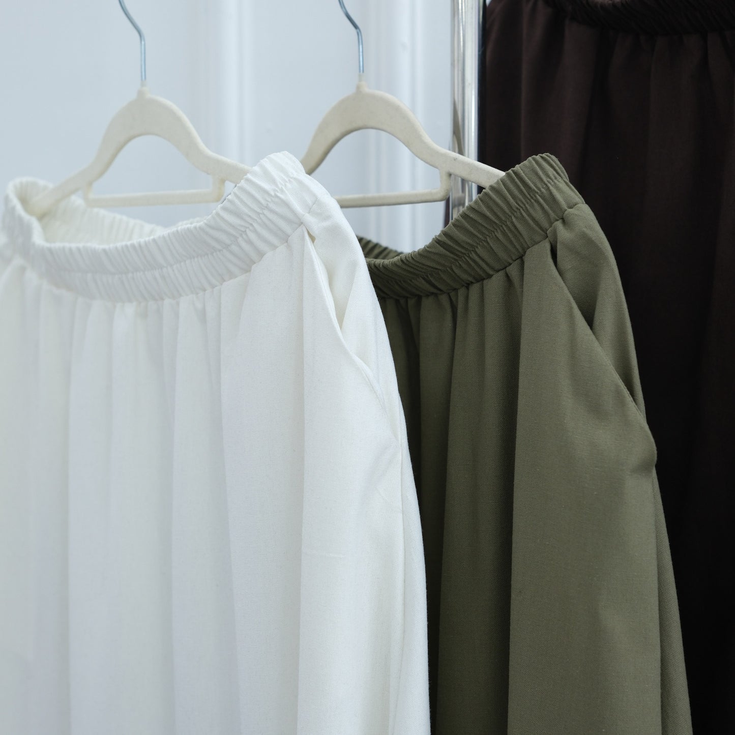 MH87 Modest Cotton-Linen Two-Piece Set – Asymmetric Drape Top & Maxi Skirt | Muslim Women Outfit for Eid & Daily Wear