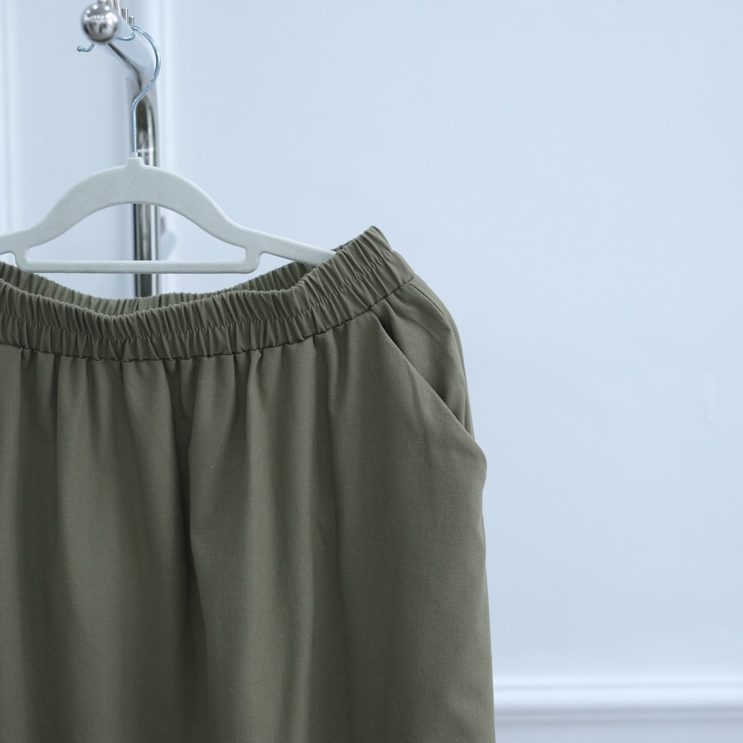 MH87 Modest Cotton-Linen Two-Piece Set – Asymmetric Drape Top & Maxi Skirt | Muslim Women Outfit for Eid & Daily Wear