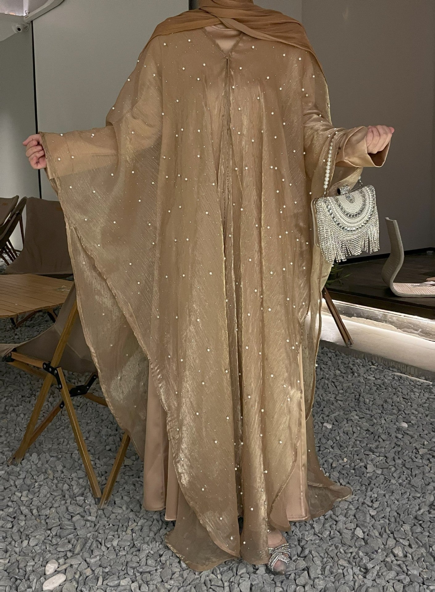 MH119 | Pearl Starry Sky 2-Piece Dress Set | Loose Long Modest Women's Outfit
