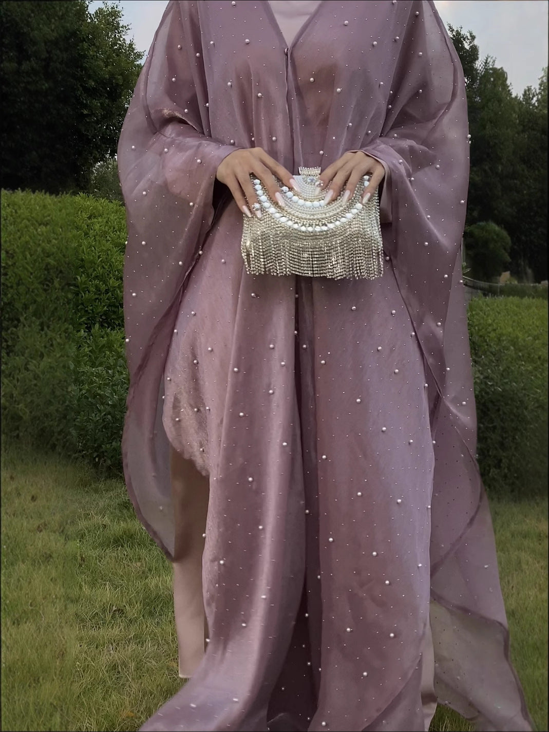MH119 | Pearl Starry Sky 2-Piece Dress Set | Loose Long Modest Women's Outfit