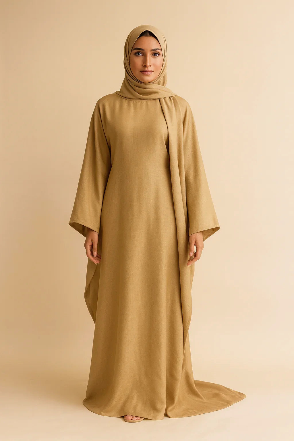 MH44 Plus Size Kaftan Abaya – Shiny Eid & Iftar Batwing Dress with Belt