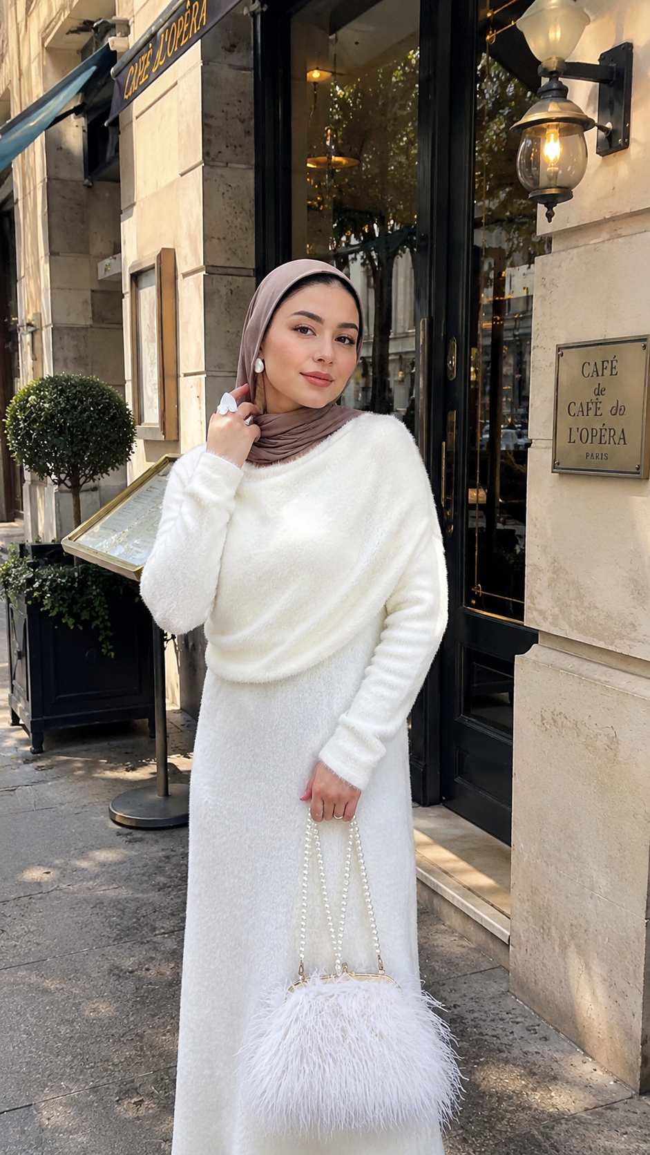 MH125 Faux Mink Knit Maxi Dress & Cape Set – Soft Winter Modest Two-Piece