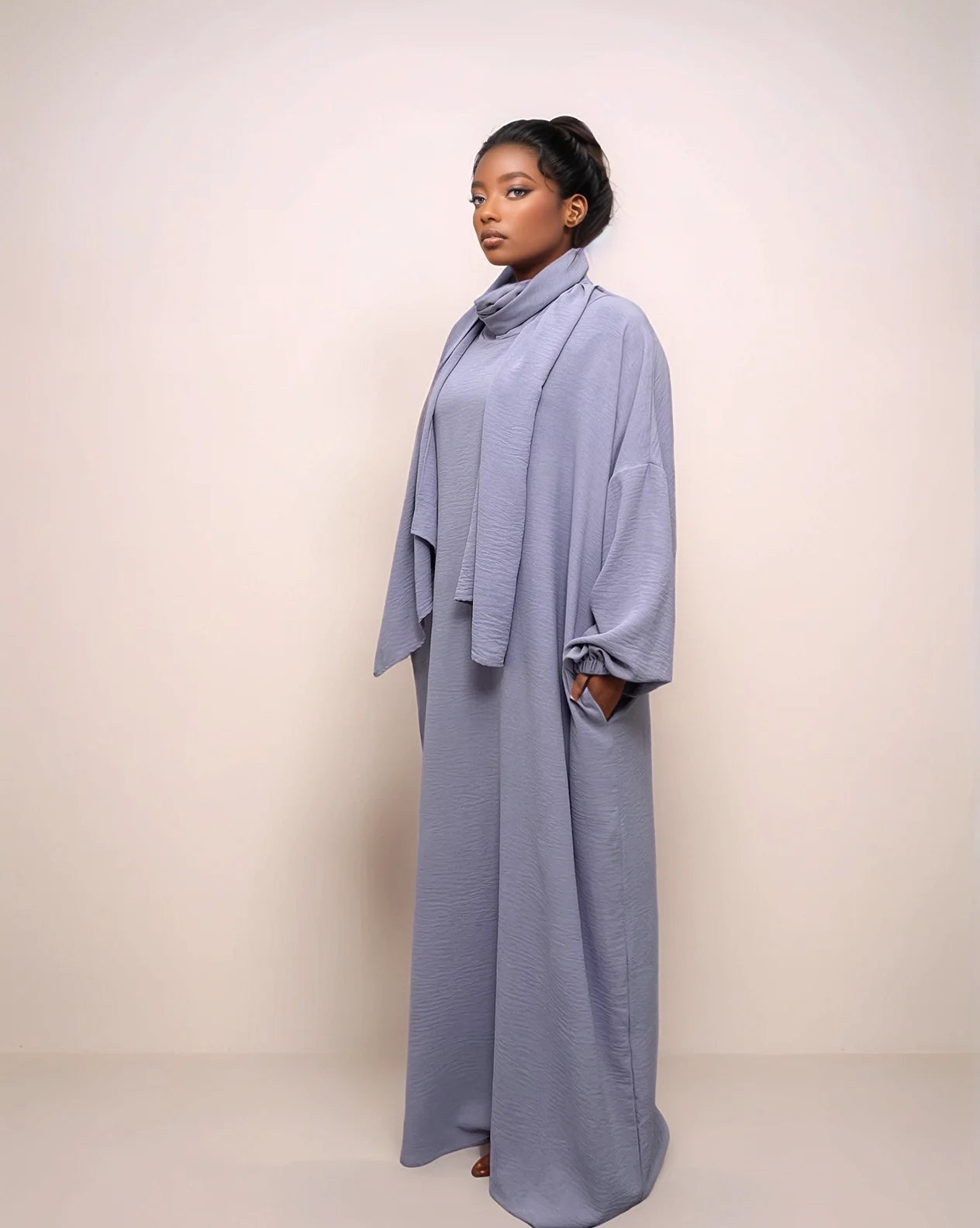 Crepe Hooded One-Piece Abaya with Attached Hijab | Modest Islamic Prayer Wear