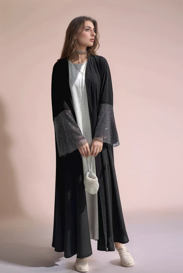 Diamond Sleeves Cardigan Abaya for Women |MAHA THE LABEL - MAHA THE LABEL