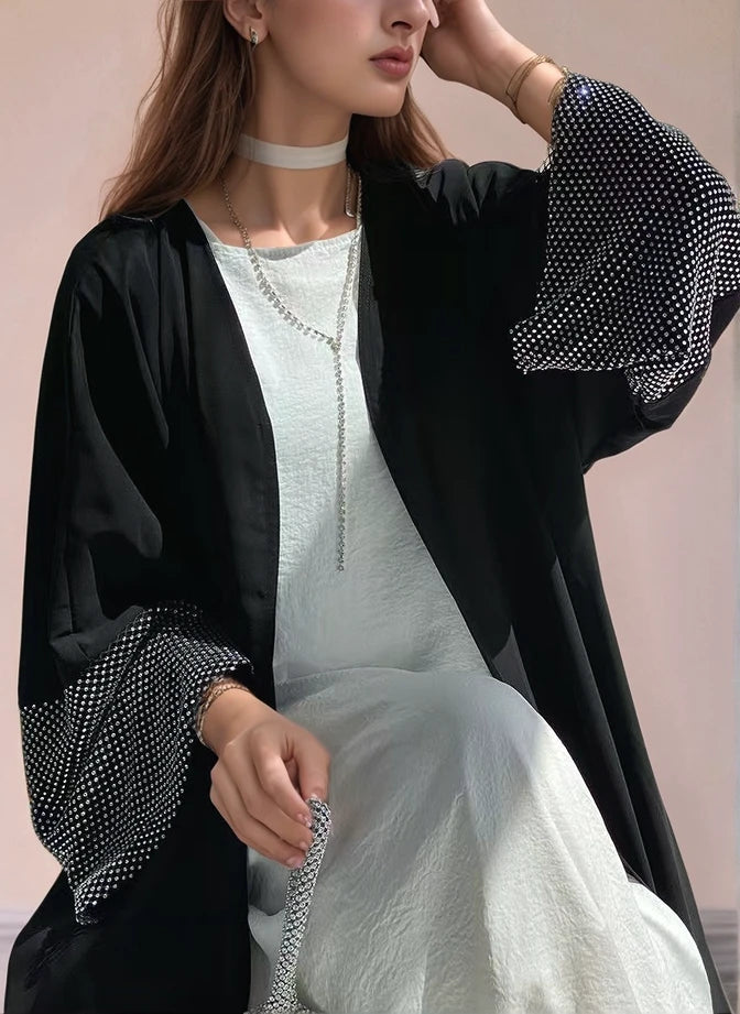 Diamond Sleeves Cardigan Abaya for Women |MAHA THE LABEL - MAHA THE LABEL