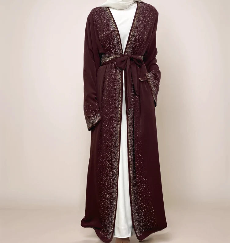 Galaxy Glitter Diamond Robe-Burgundy| MAHA THE LABEL - MAHA THE LABEL