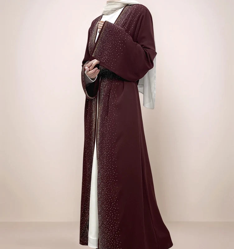 Galaxy Glitter Diamond Robe-Burgundy| MAHA THE LABEL - MAHA THE LABEL