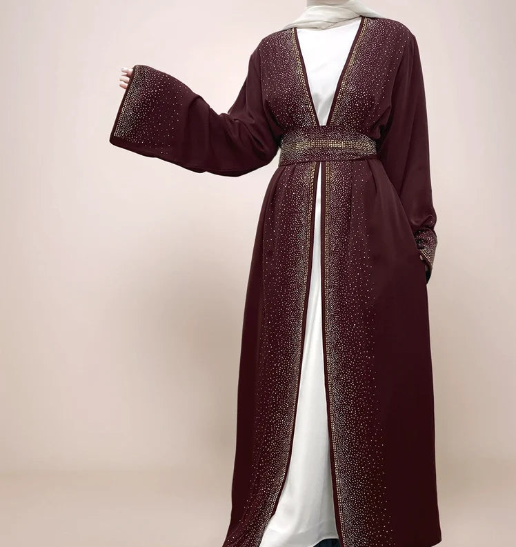 Galaxy Glitter Diamond Robe-Burgundy| MAHA THE LABEL - MAHA THE LABEL