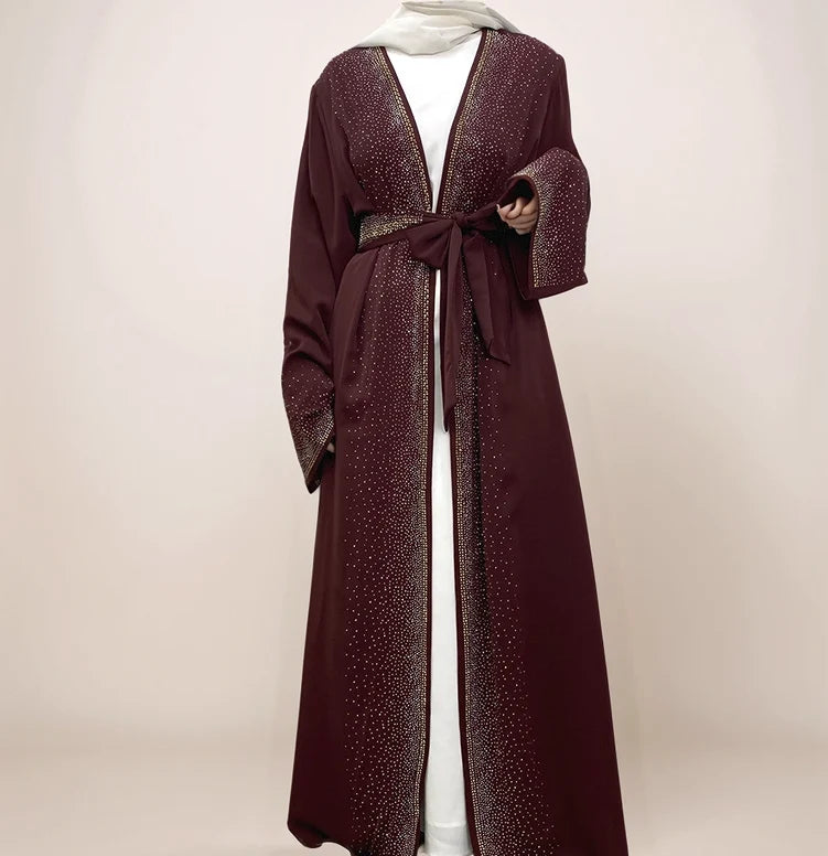 Galaxy Glitter Diamond Robe-Burgundy| MAHA THE LABEL - MAHA THE LABEL