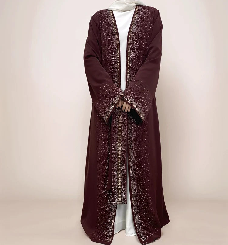 Galaxy Glitter Diamond Robe-Burgundy| MAHA THE LABEL - MAHA THE LABEL