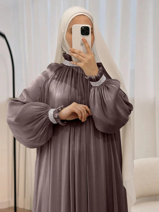 MH34 Sequin Abaya Maxi Dress with Belt | Elegant Modest Evening Wear