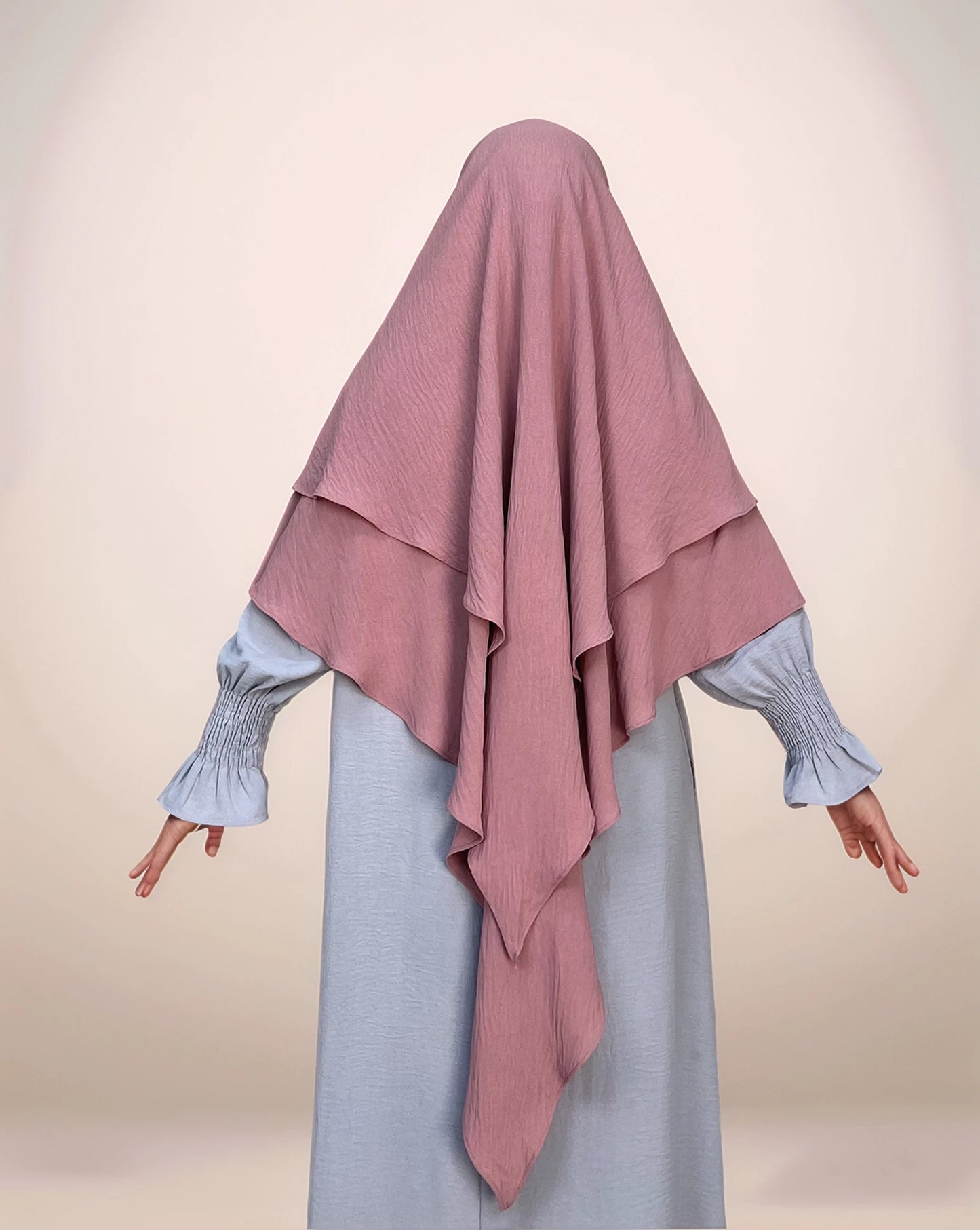 Ayesha Two-Layer Crepe Khimar | Multiple color options