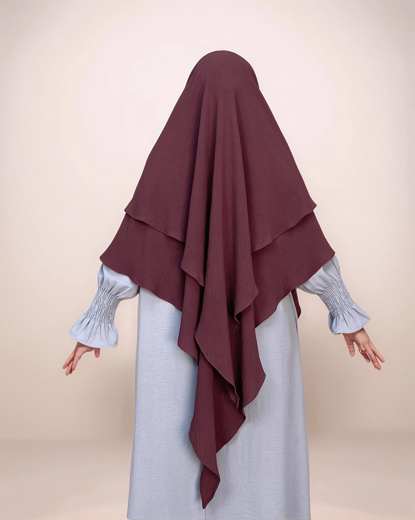 Ayesha Two-Layer Crepe Khimar | Multiple color options