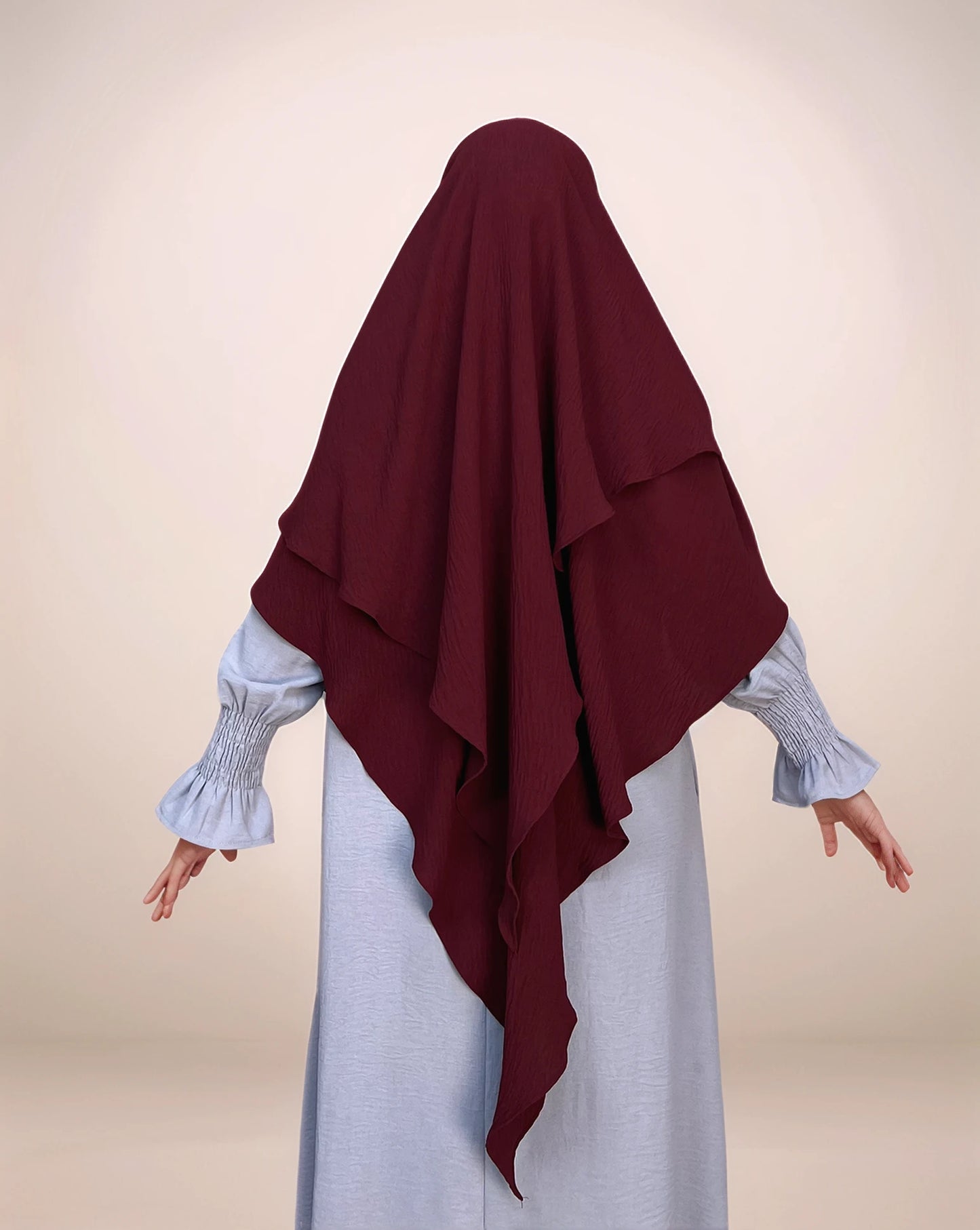 Ayesha Two-Layer Crepe Khimar | Multiple color options