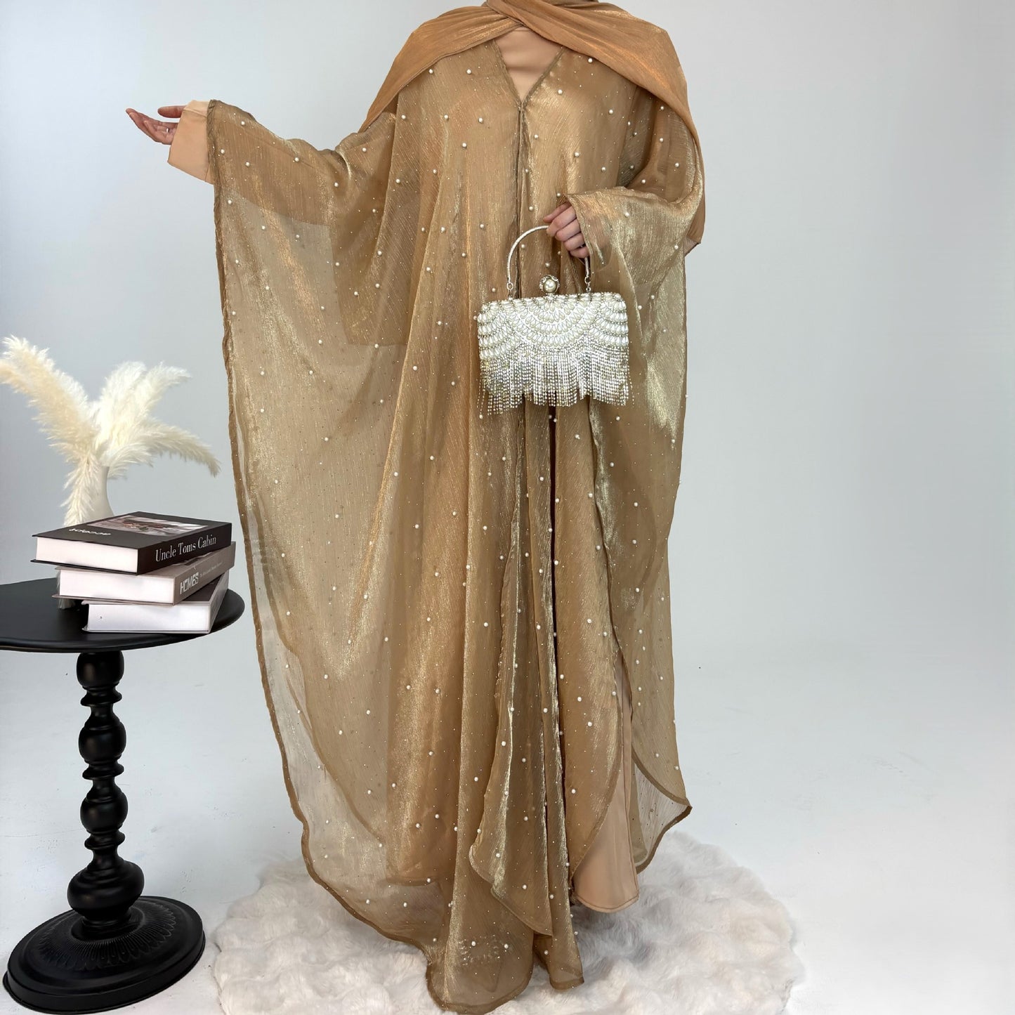 | Pearl Starry Sky 2-Piece Dress Set | Loose Long Modest Wom | front view | Maha The Label modest fashion outfit